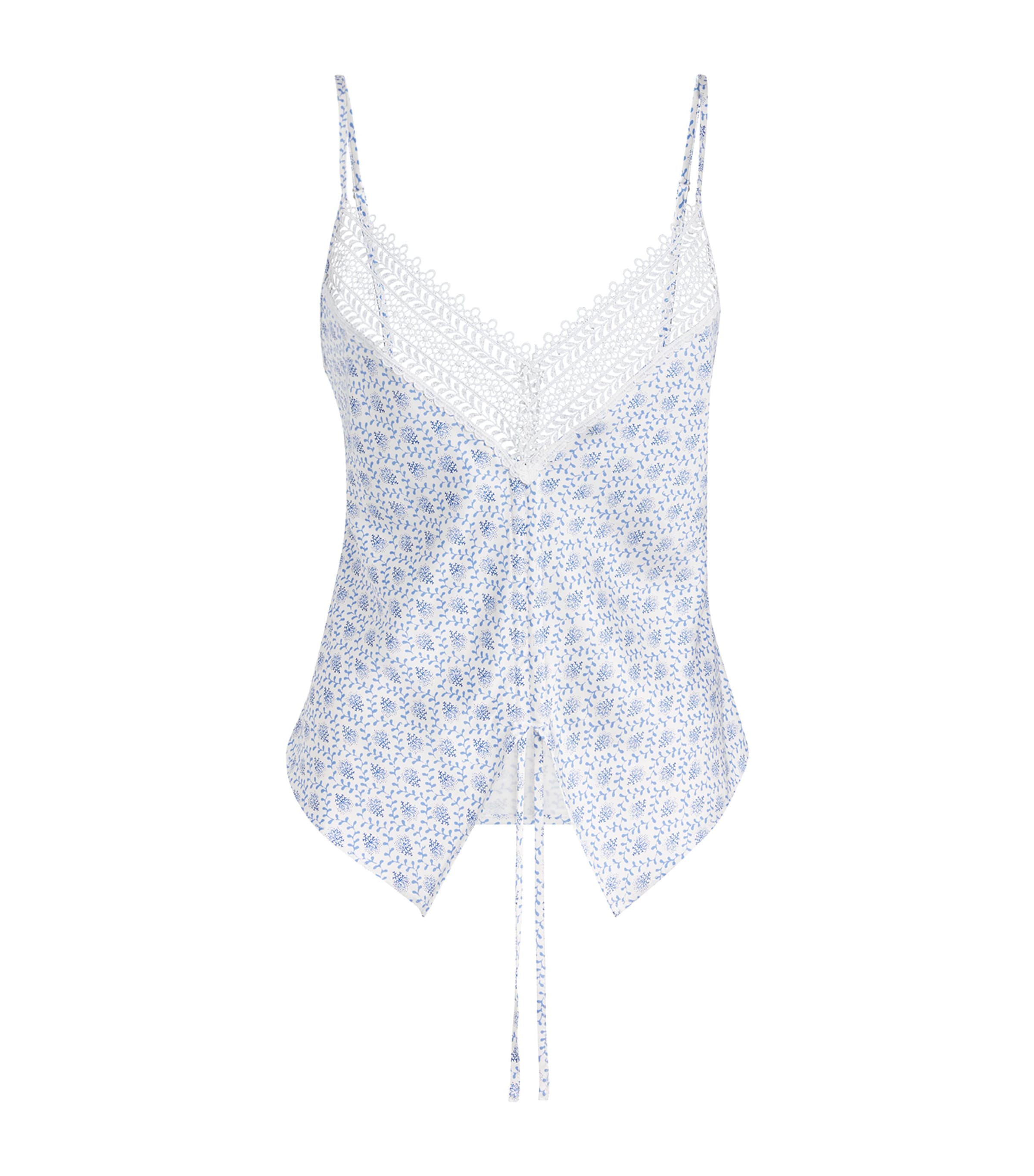 Claudie Pierlot Womens Lace-Trim Top Light Print