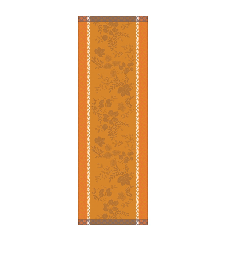 Le Jacquard Français Cotton Manor Lane Table Runner (50cm x 150cm) Orange