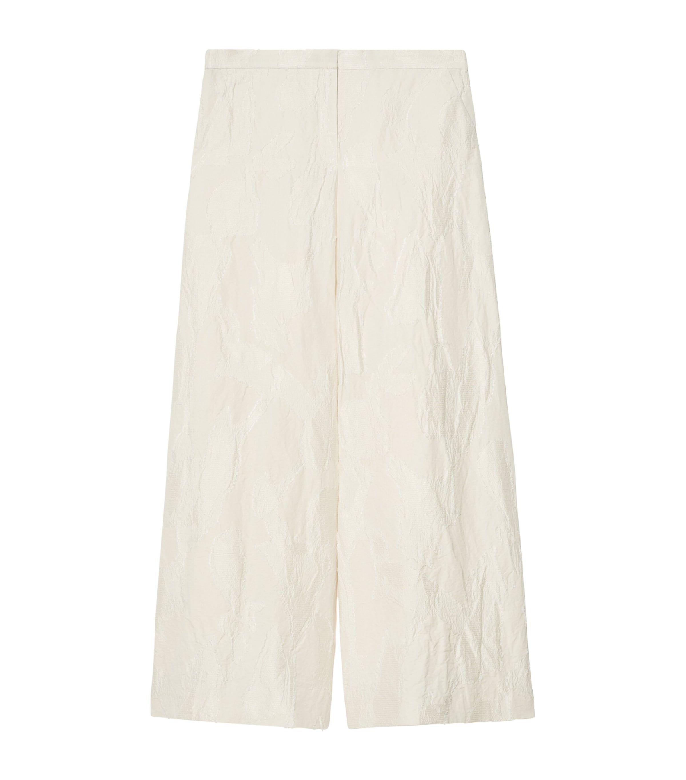 Marina Rinaldi Womens Cotton-Linen Textured Trousers Ivory