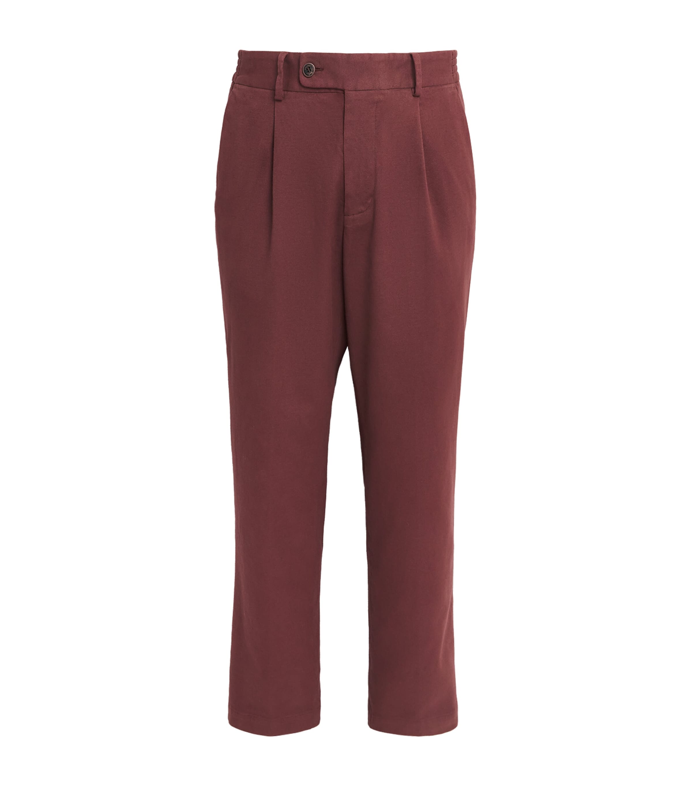 Colombo Mens Pleated Straight Chinos Wine
