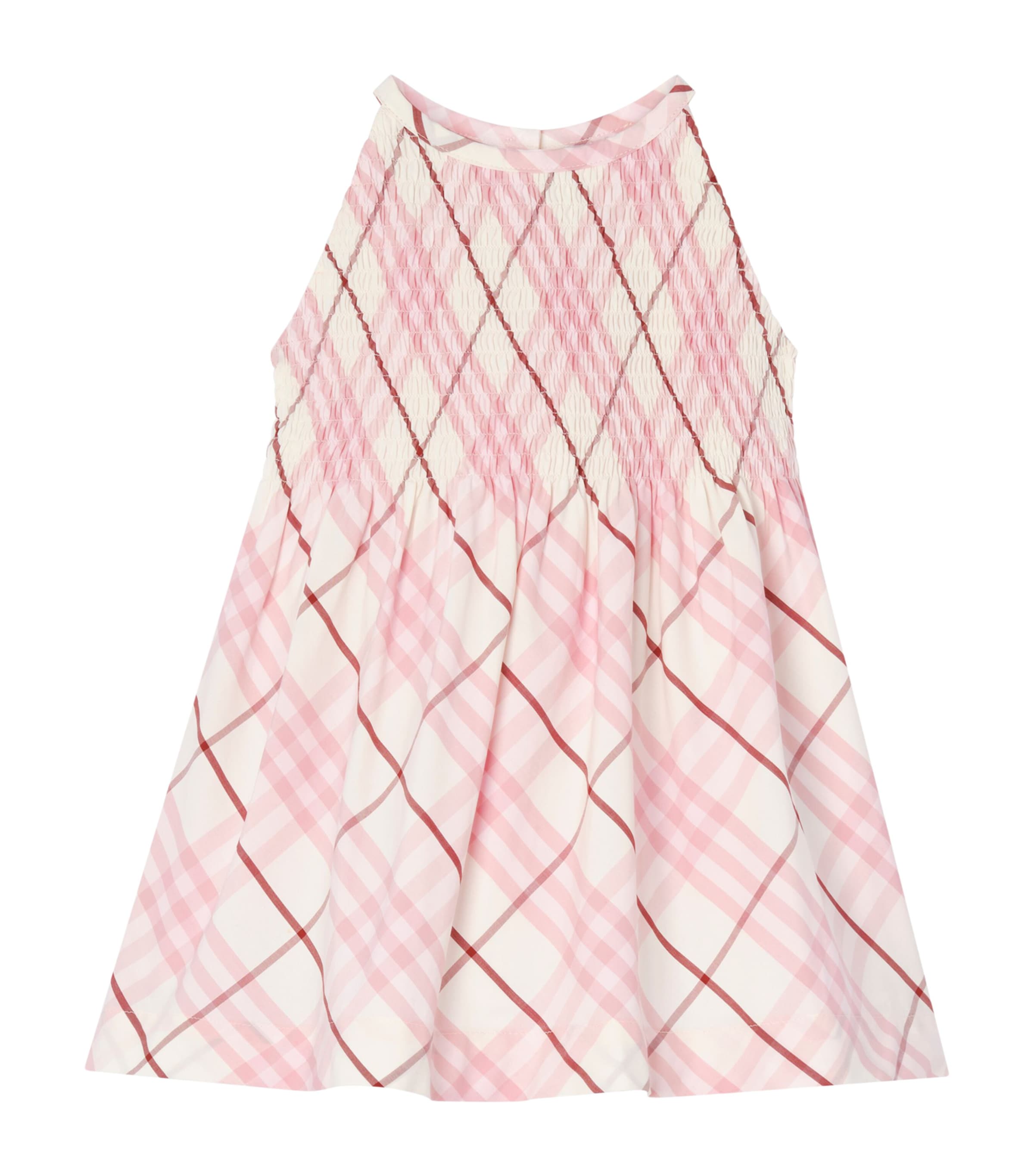 Burberry Kids Cotton Check Sleeveless Dress (6-36 Months) Flora Pink Ip Check