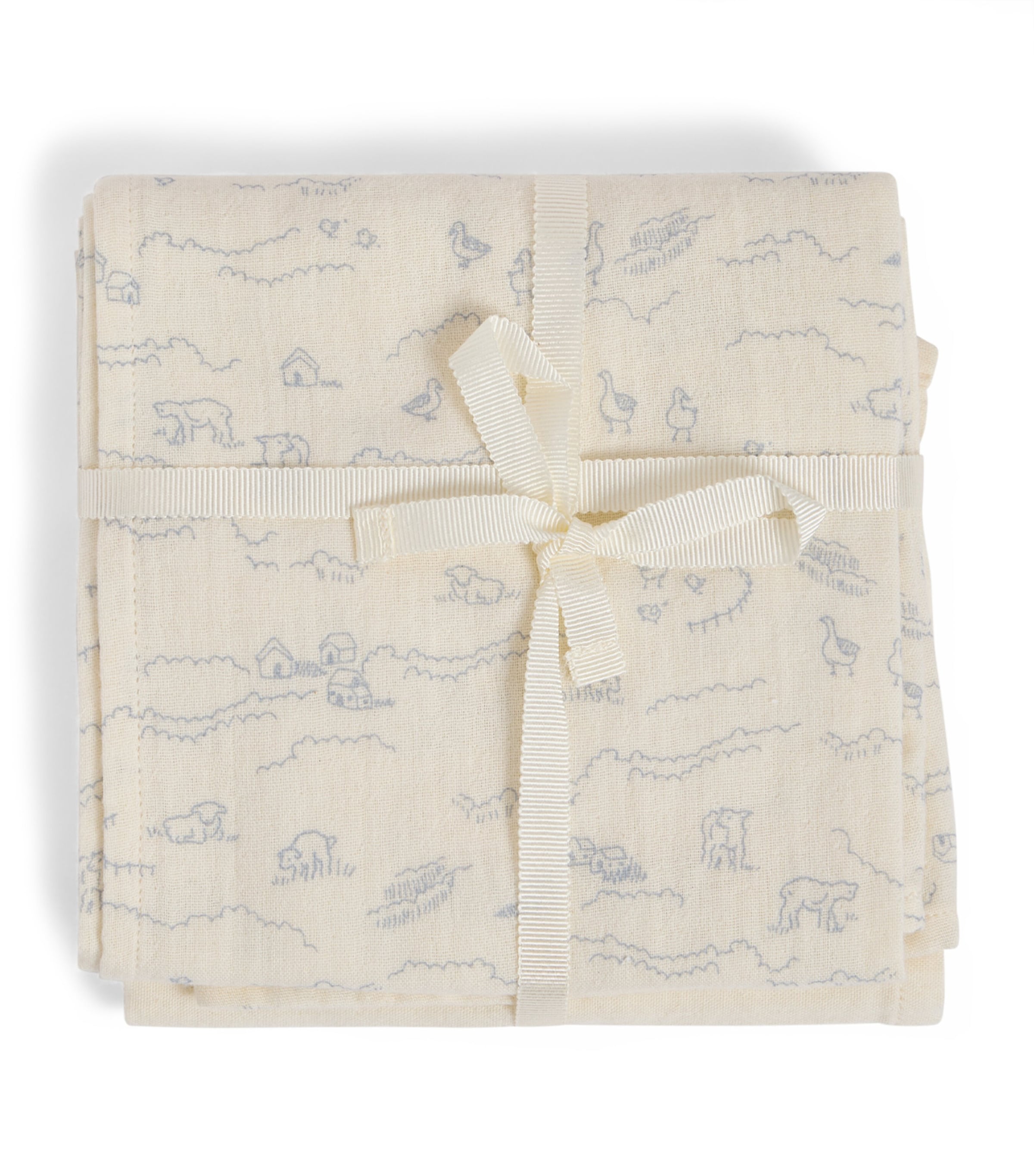 Bonpoint Cotton Doudou Swaddling Cloths (Set of 2) Naturel