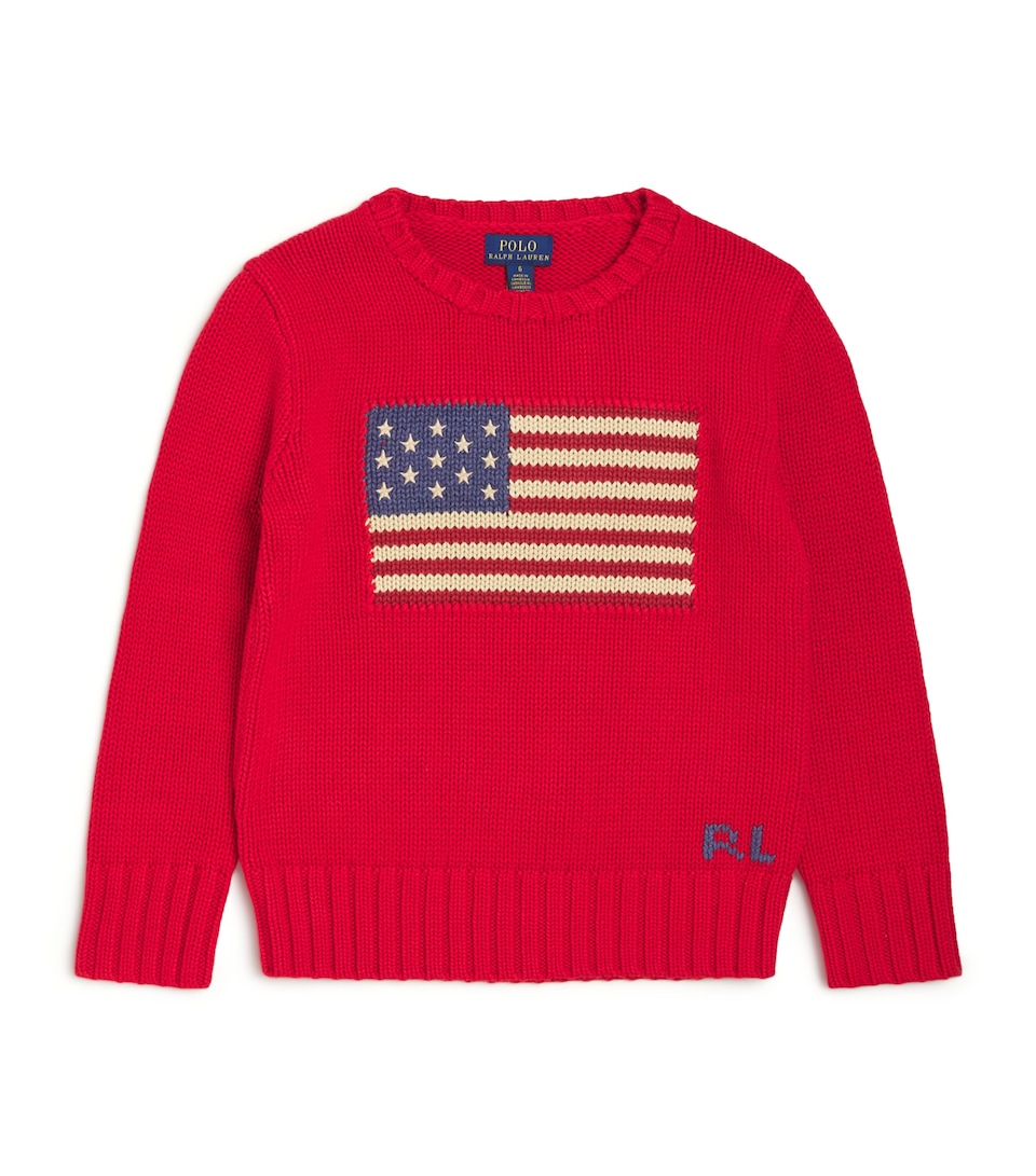 Cotton American Flag Sweater (7-14 Years)