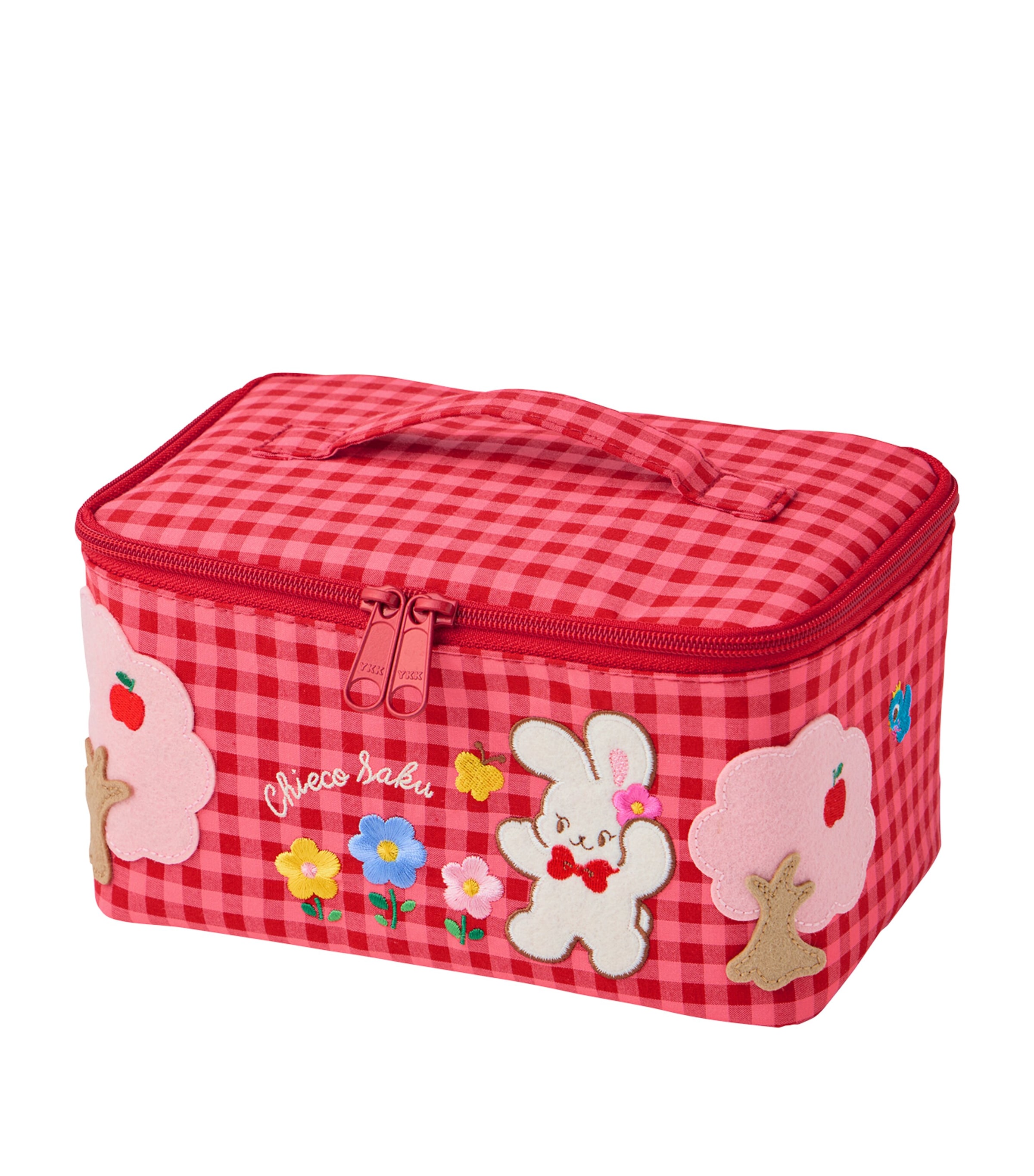 Miki House Cotton Check Top-Handle Bag