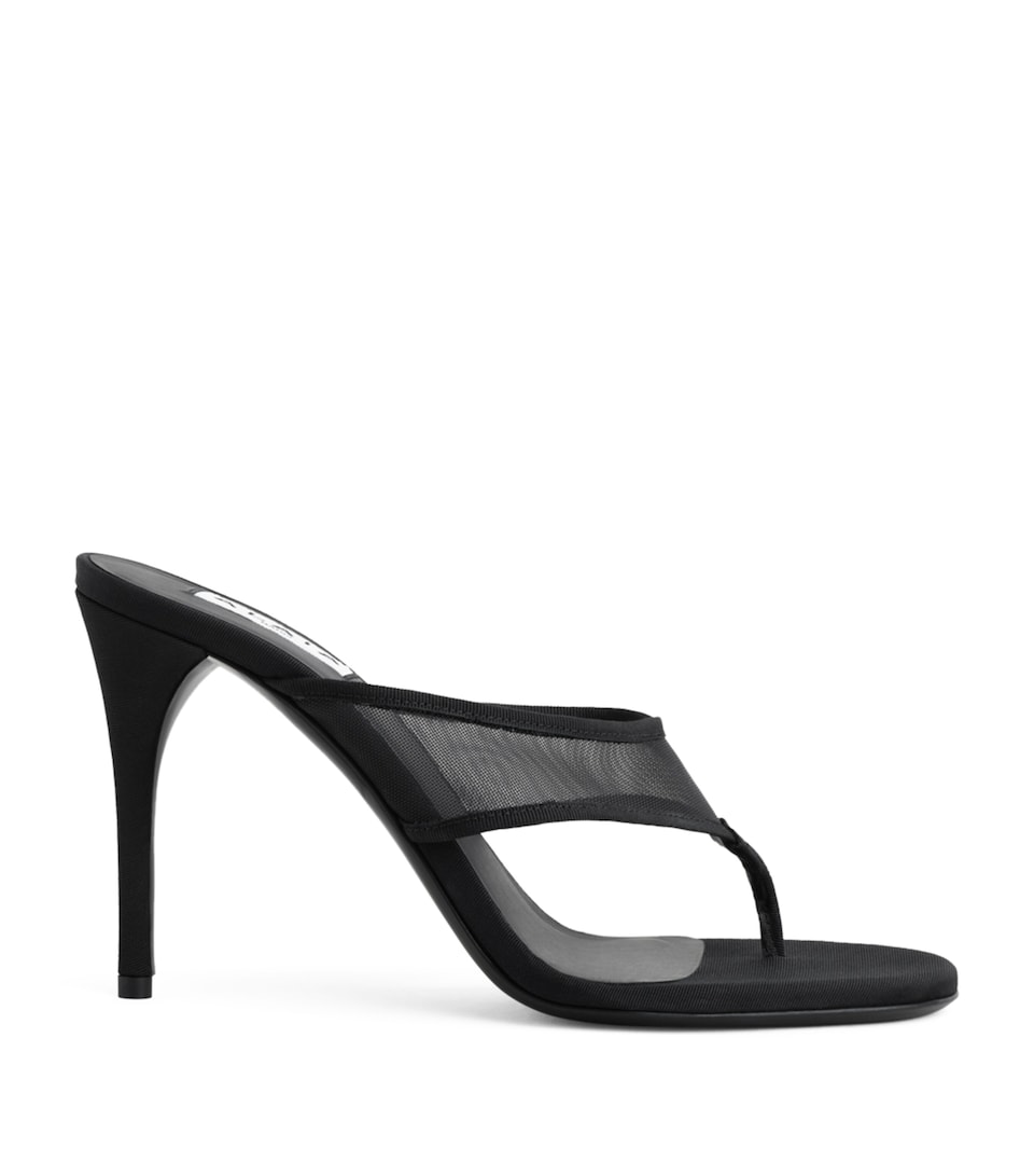 Alaïa Mesh Thong Mules 90 Black