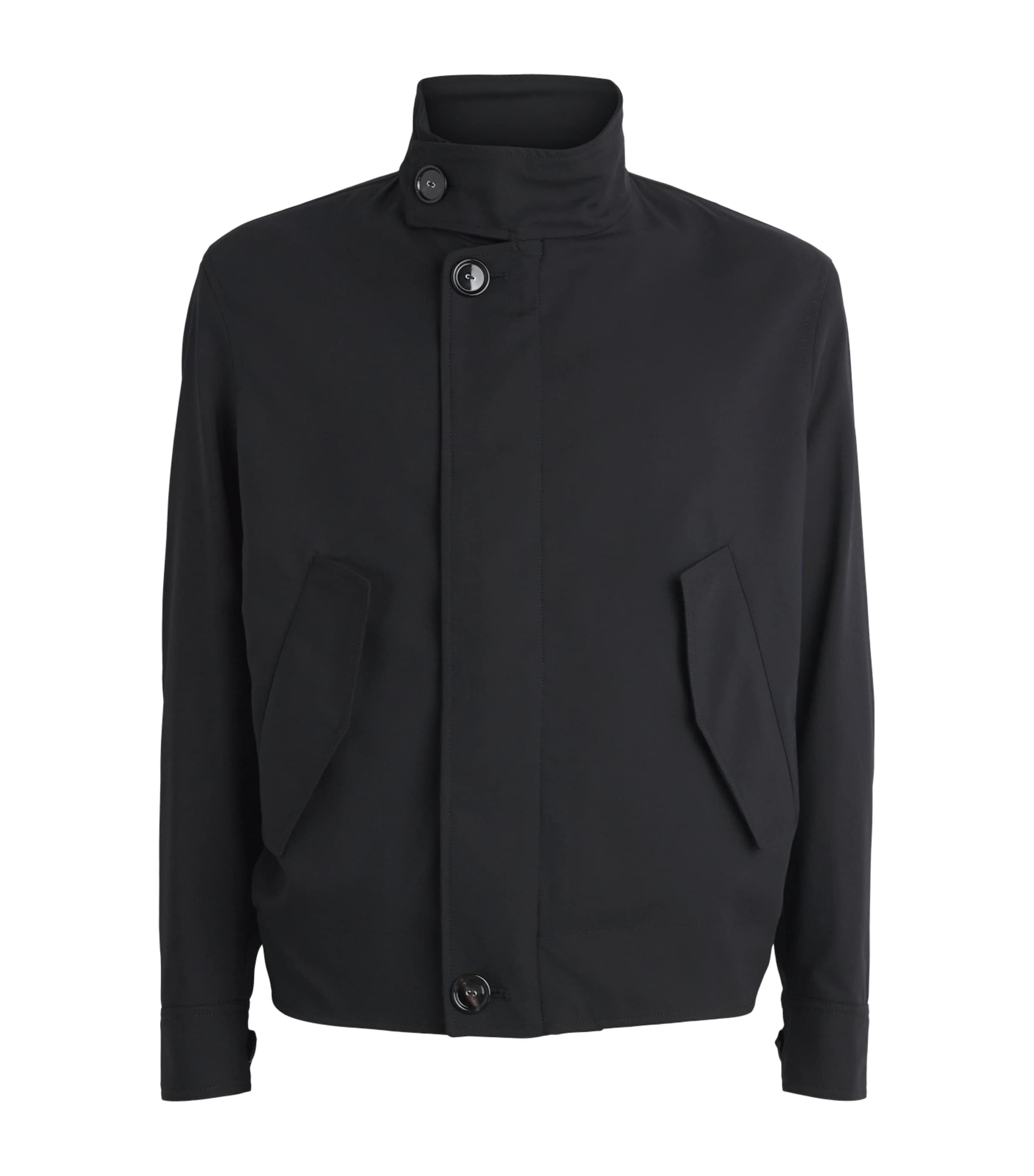 AMI Paris Mens Virgin Wool Harrington Jacket Noir