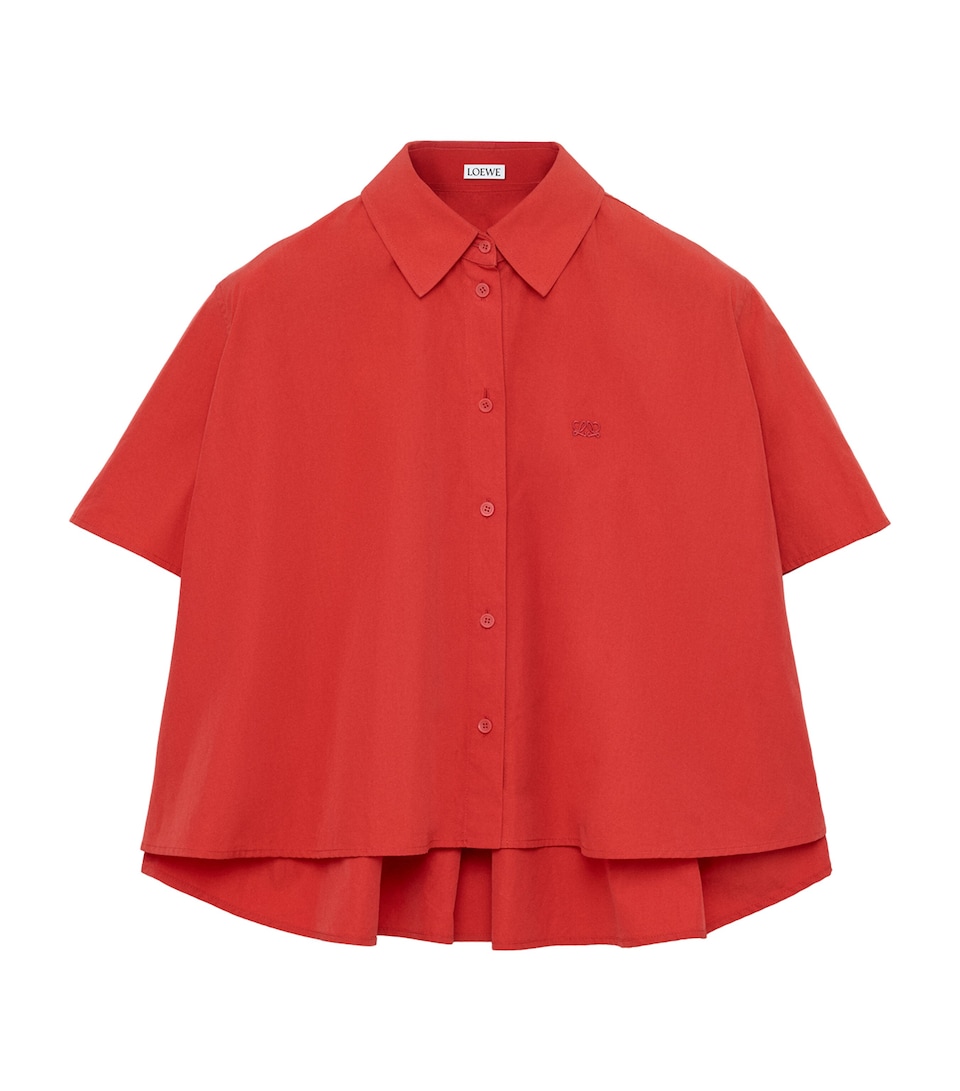 LOEWE Womens Cotton-Blend Trapeze Shirt Red