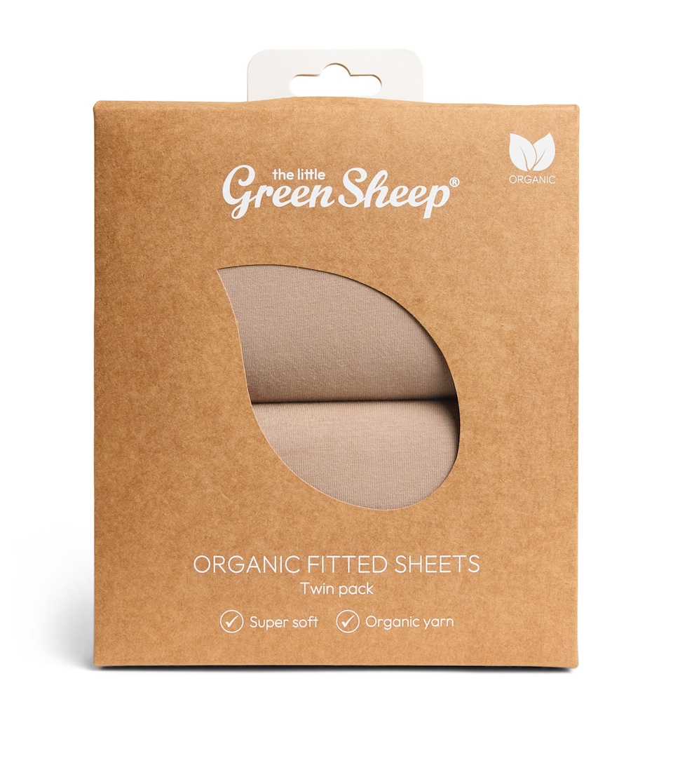 The Little Green Sheep Organic Cotton Moses Basket Fitted Sheets (Set of 2) Truffle