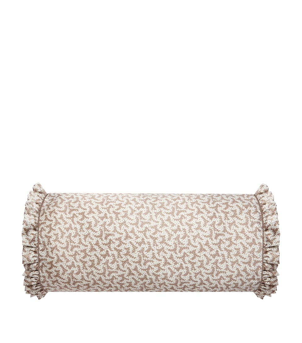 Silk Frilled Fern Bolster Cushion (20cm x 46cm)