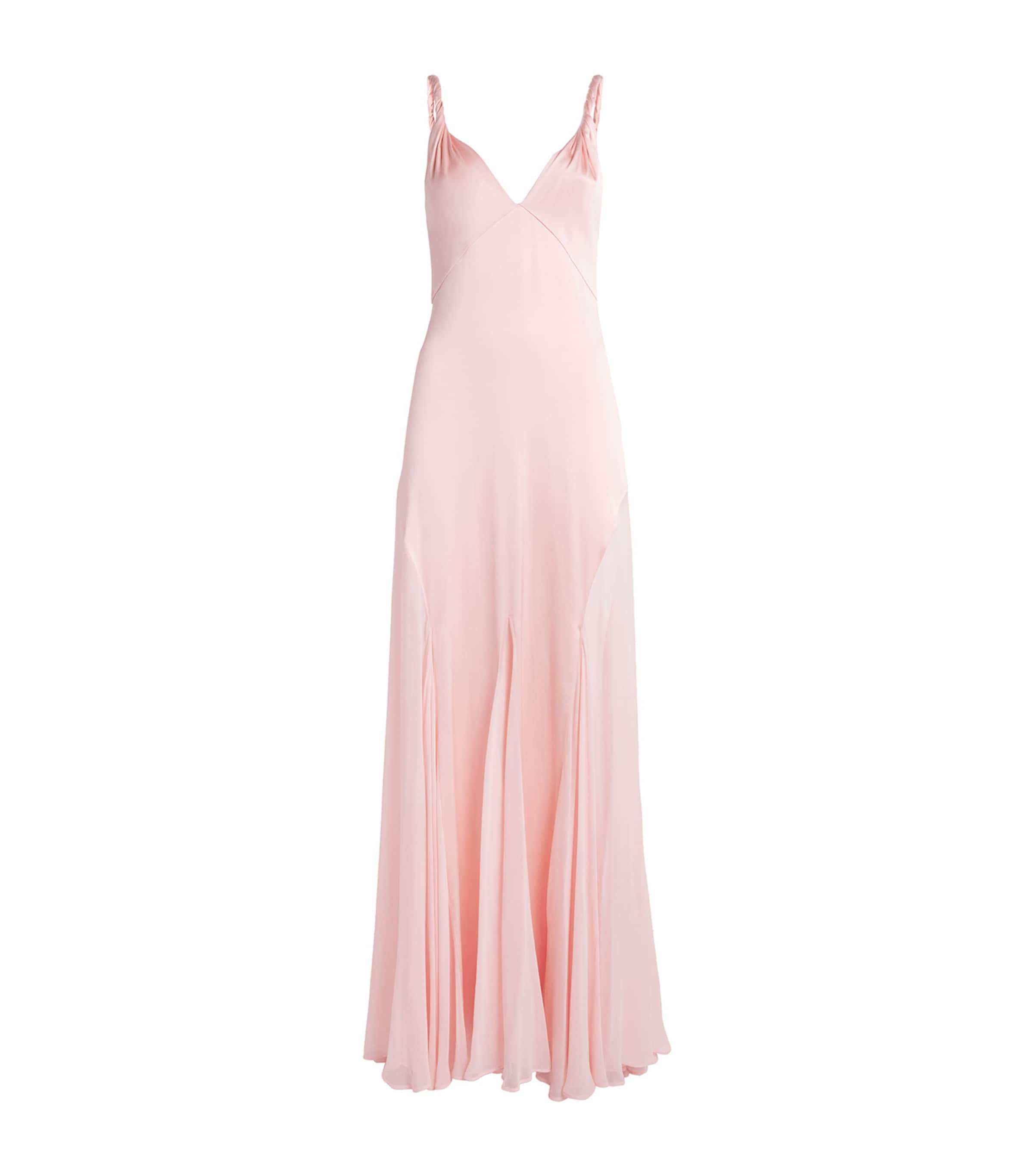 Alice+Olivia Womens Satin Andrina Maxi Dress English Rose