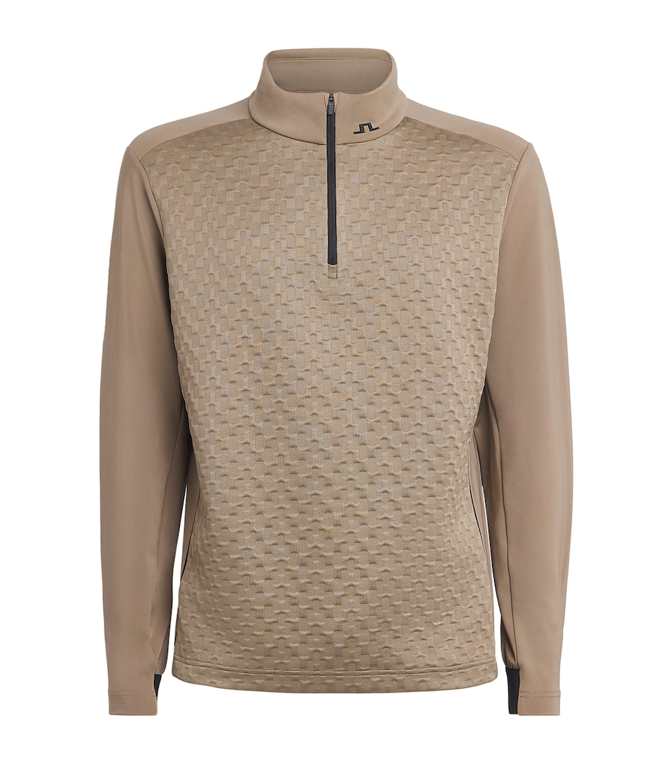 J Lindeberg Mens Lassy Quarter-Zip Top Brindle