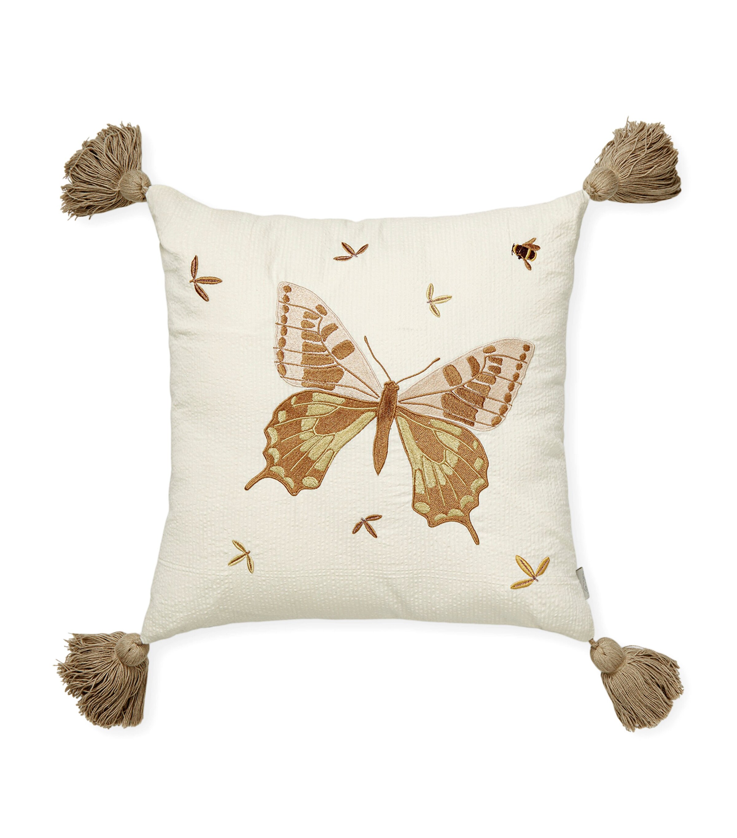 Embroidered Butterfly Cushion