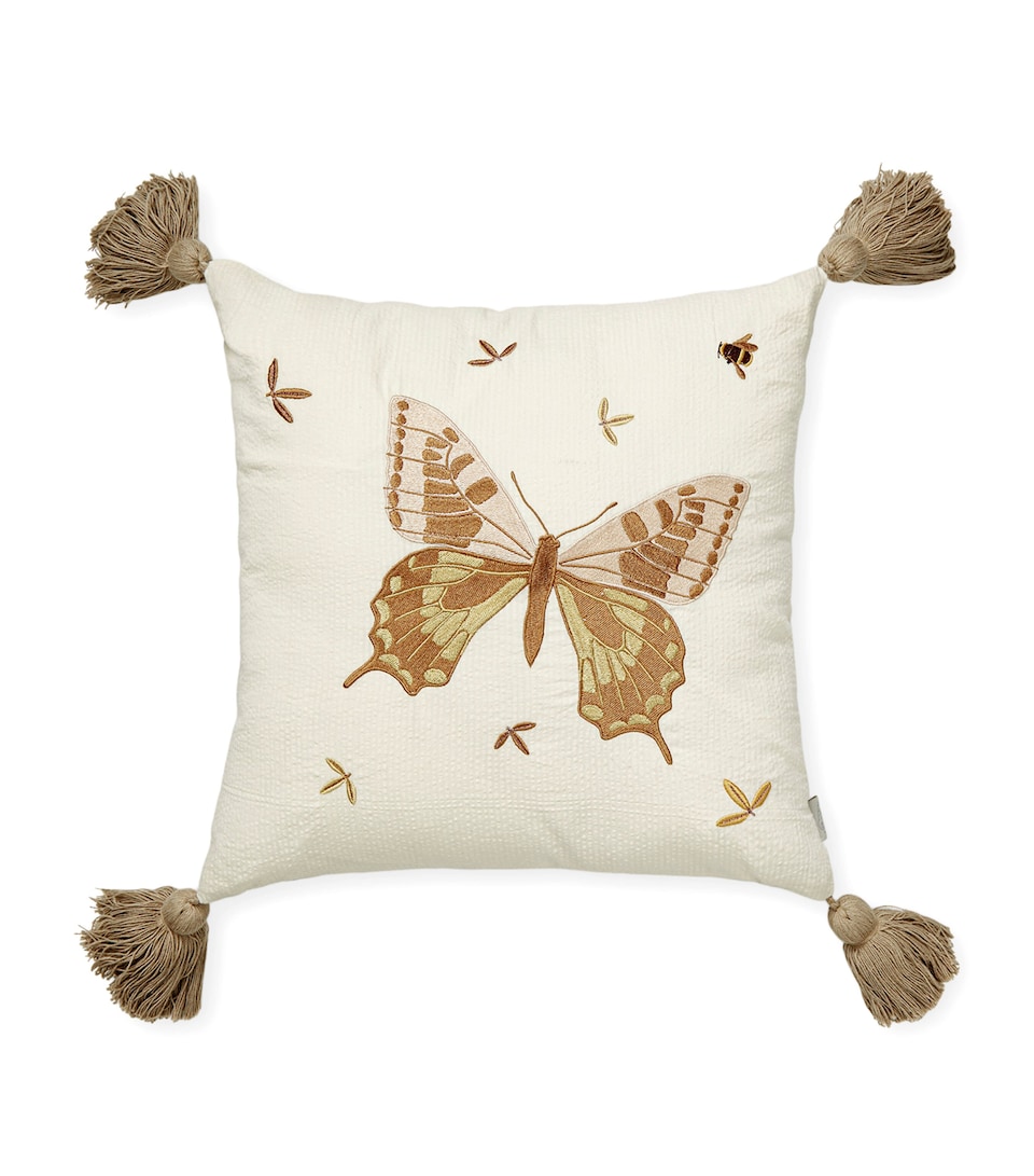 Embroidered Butterfly Cushion