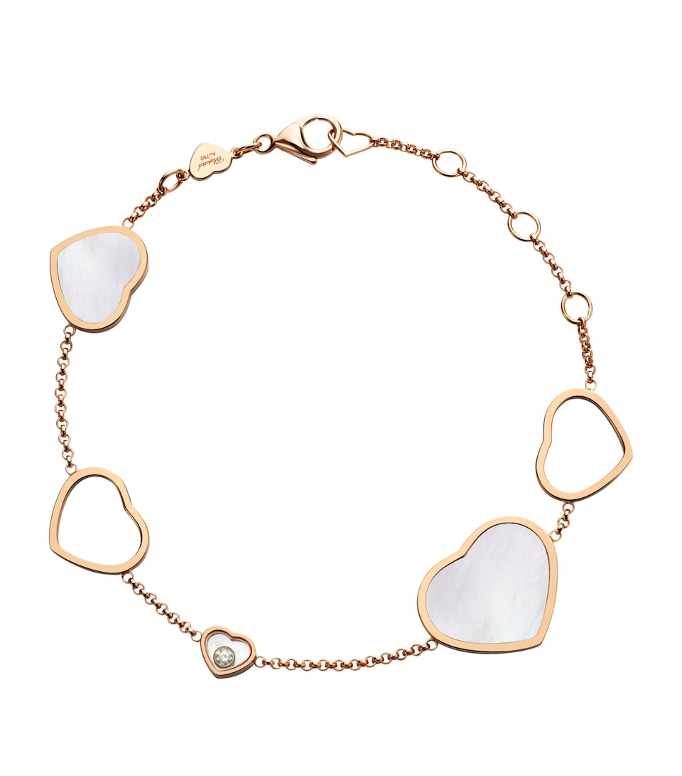 Rose Gold and Diamond Happy Hearts Bracelet