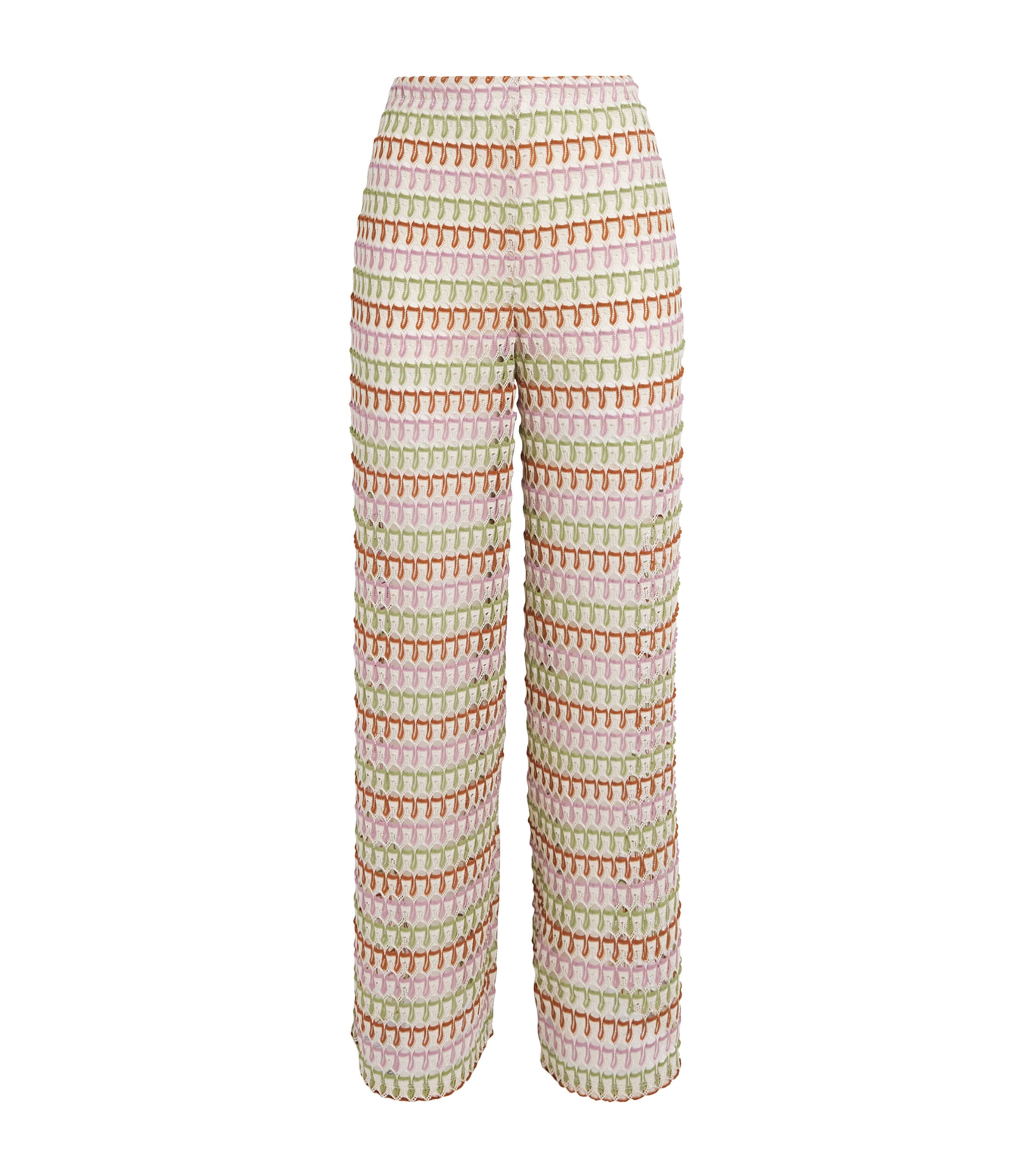 Veronica Beard Womens Knitted Fatima Wide-Leg Trousers Ochre/dv Mlt