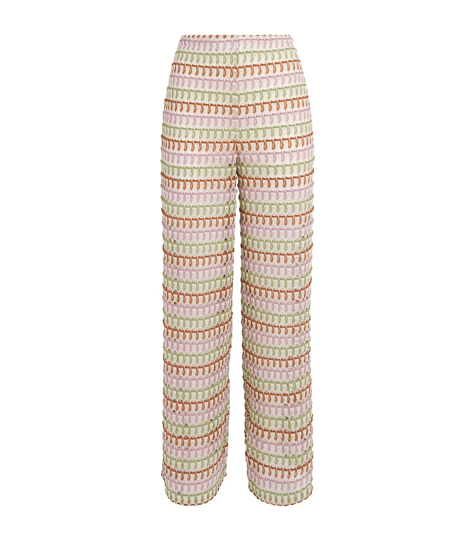 Veronica Beard Womens Knitted Fatima Wide-Leg Trousers Ochre/dv Mlt