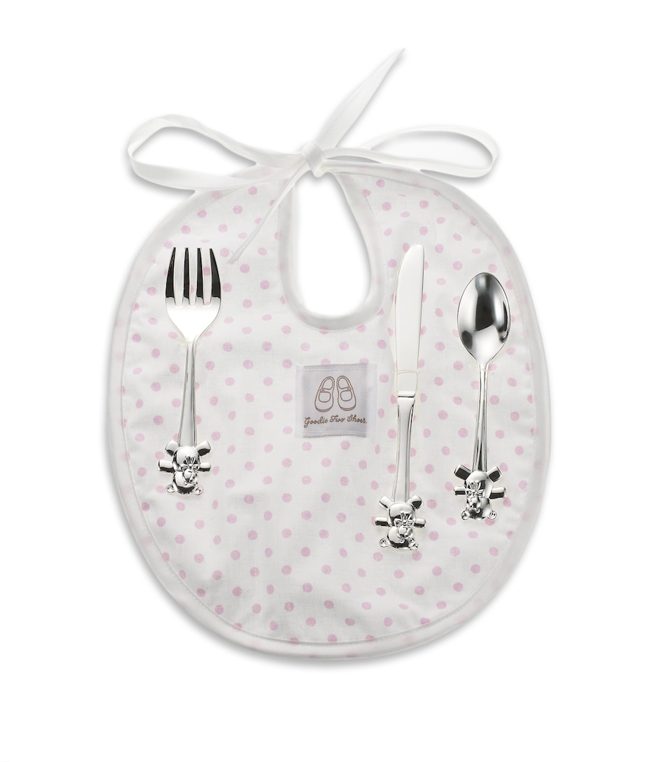 Cutlery and Bib Set (Pink)