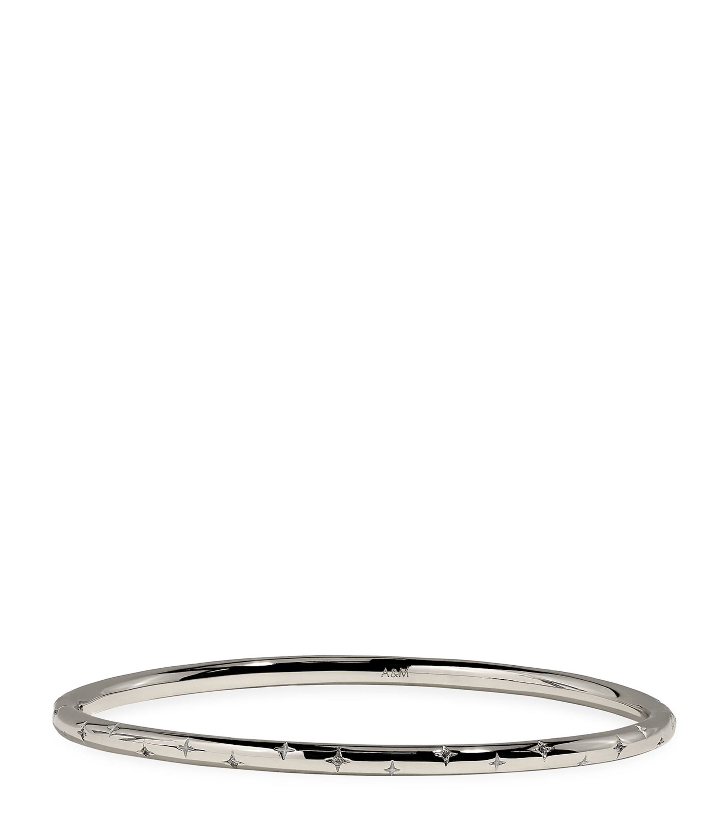 Astrid & Miyu Rhodium-Plated Cosmic Dome Bangle Silver