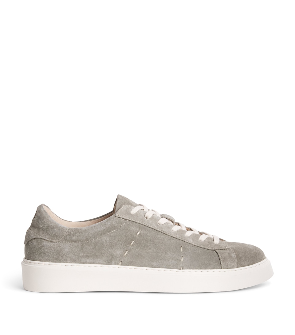 Eleventy Suede Embroidered Sneakers Cardamomo Chiaro