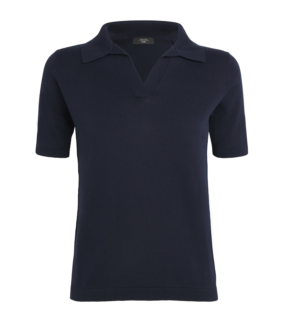 Silk-Cotton Open Polo Shirt