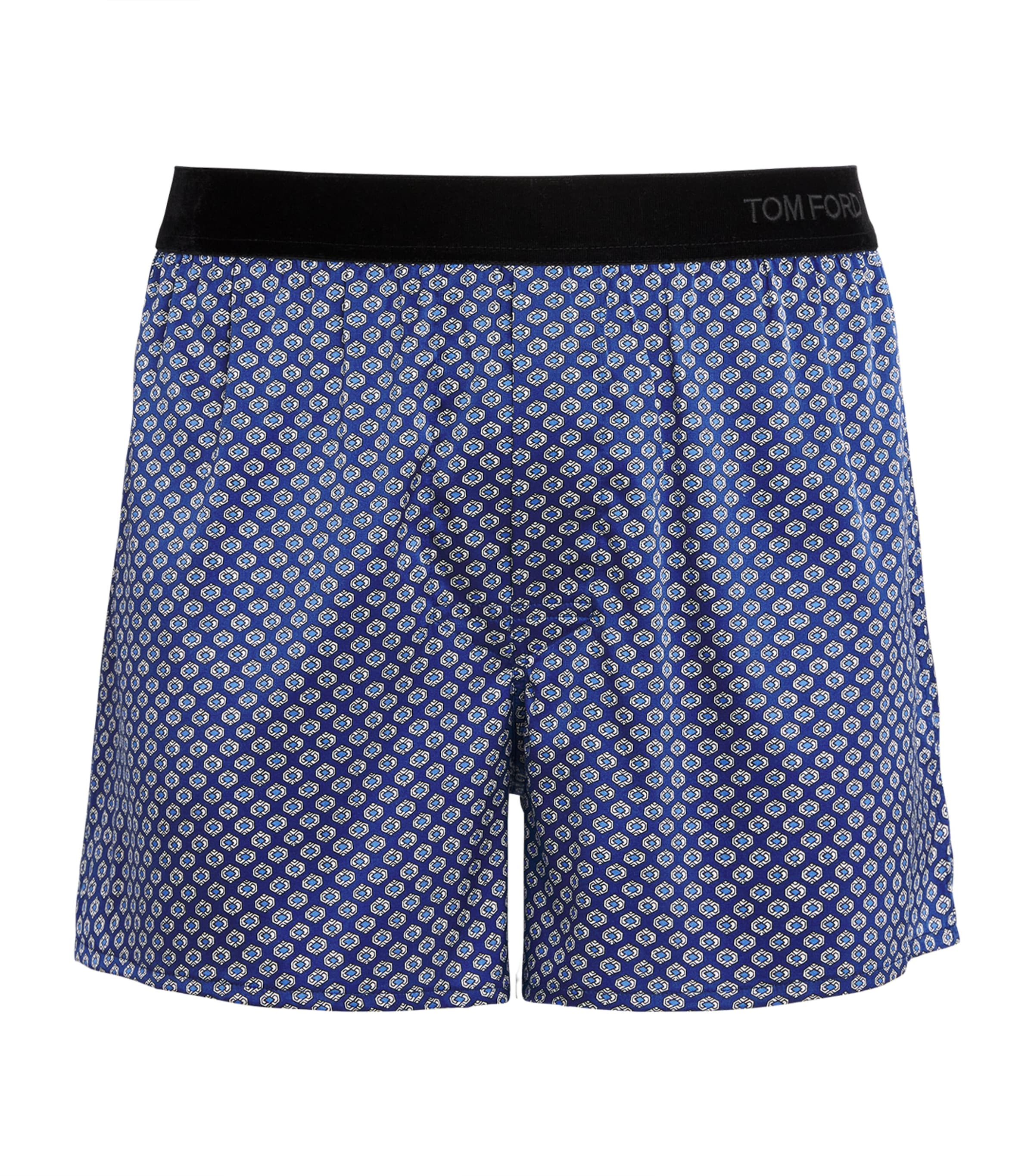 TOM FORD Mens Stretch-Silk Printed Boxer Shorts Blue/white