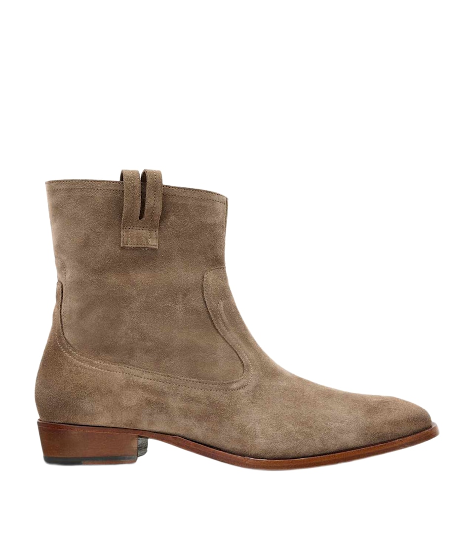 AllSaints Suede Jura Ankle Boots Karoo Brown