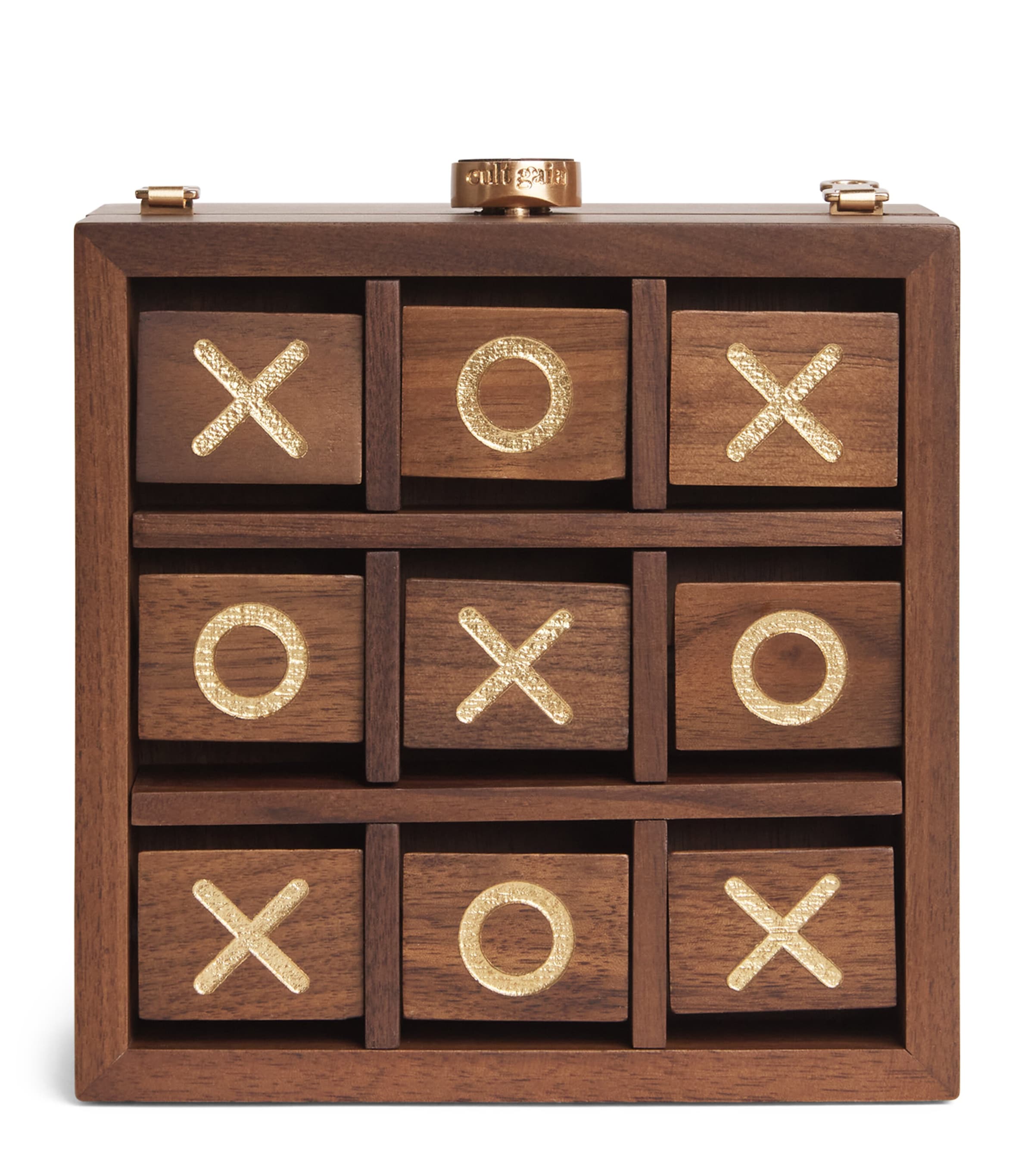 Cult Gaia Tic Tac Toe Clutch Bag Walnut