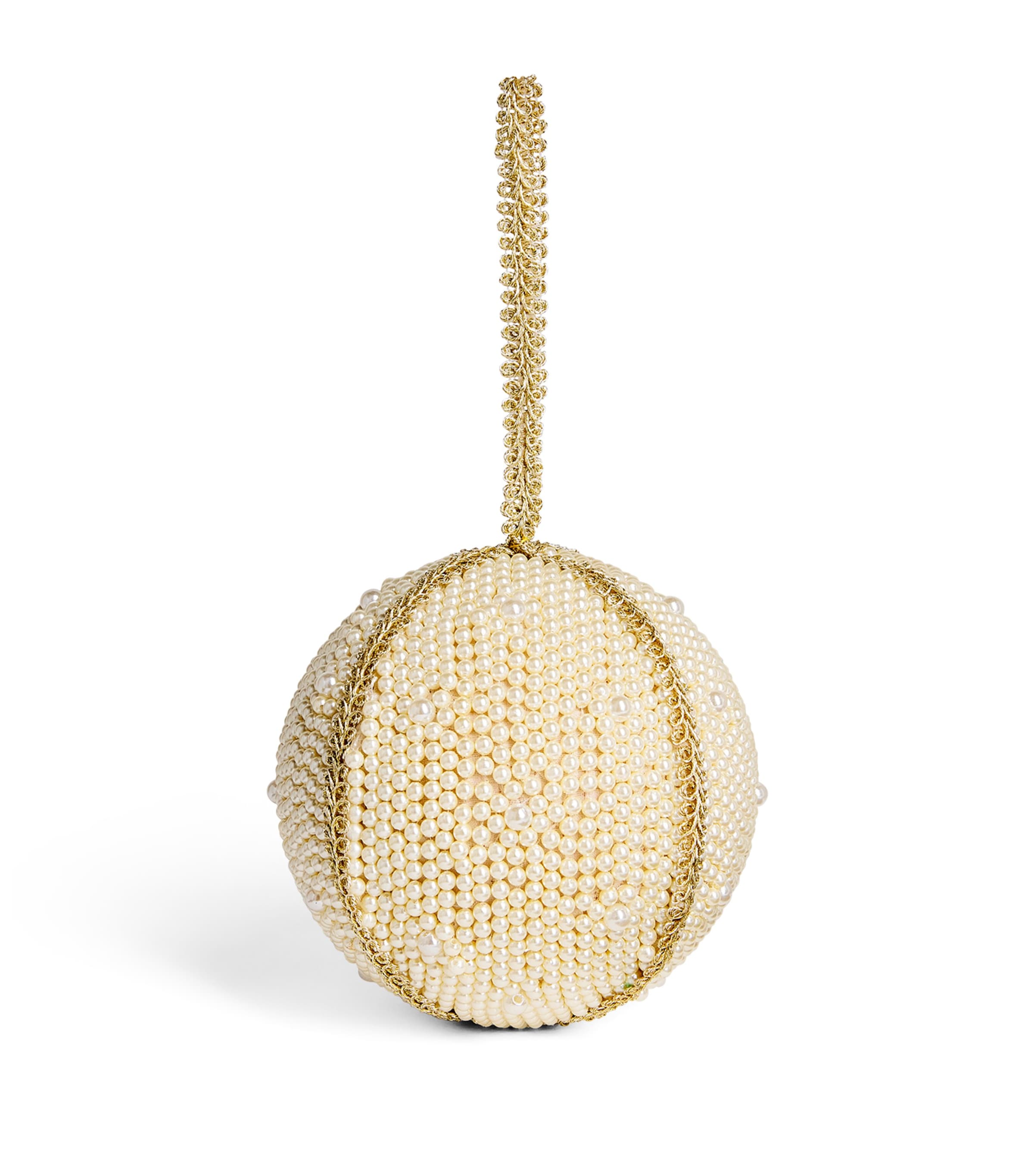 Harrods Pearlised Beaded Bauble White/silver
