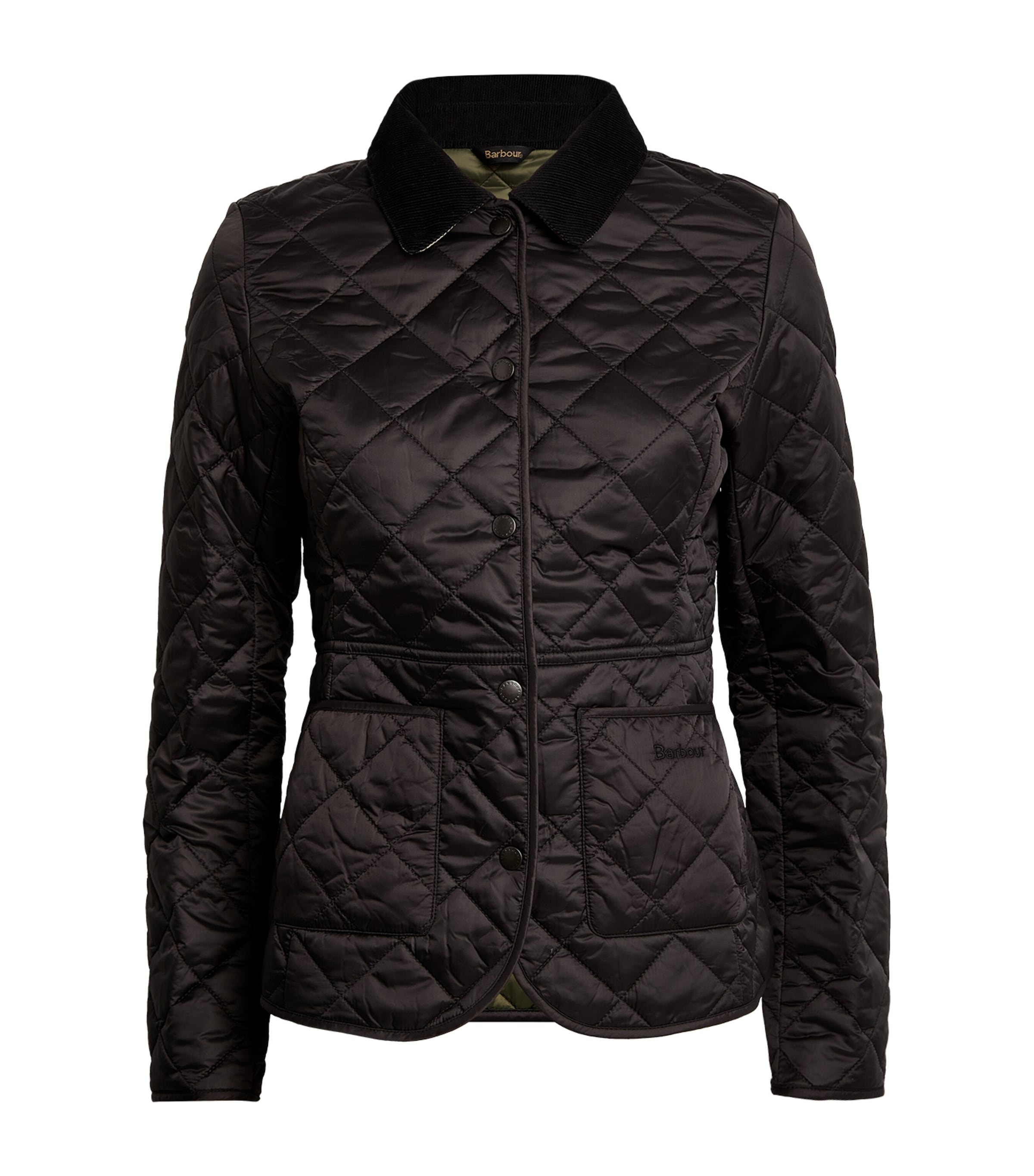Barbour Womens Quilted Deveron Jacket Black Olive
