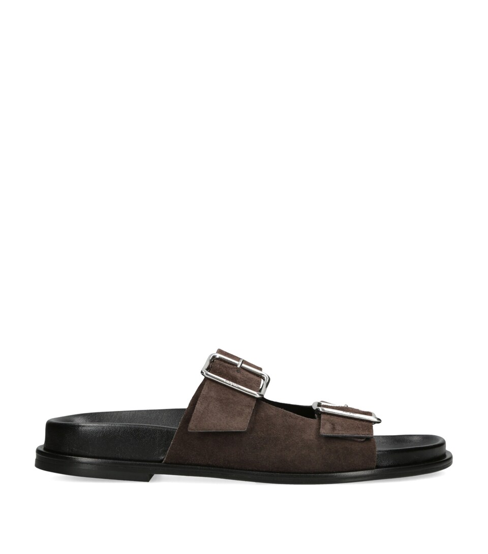 Suede Buckle Meena Slides