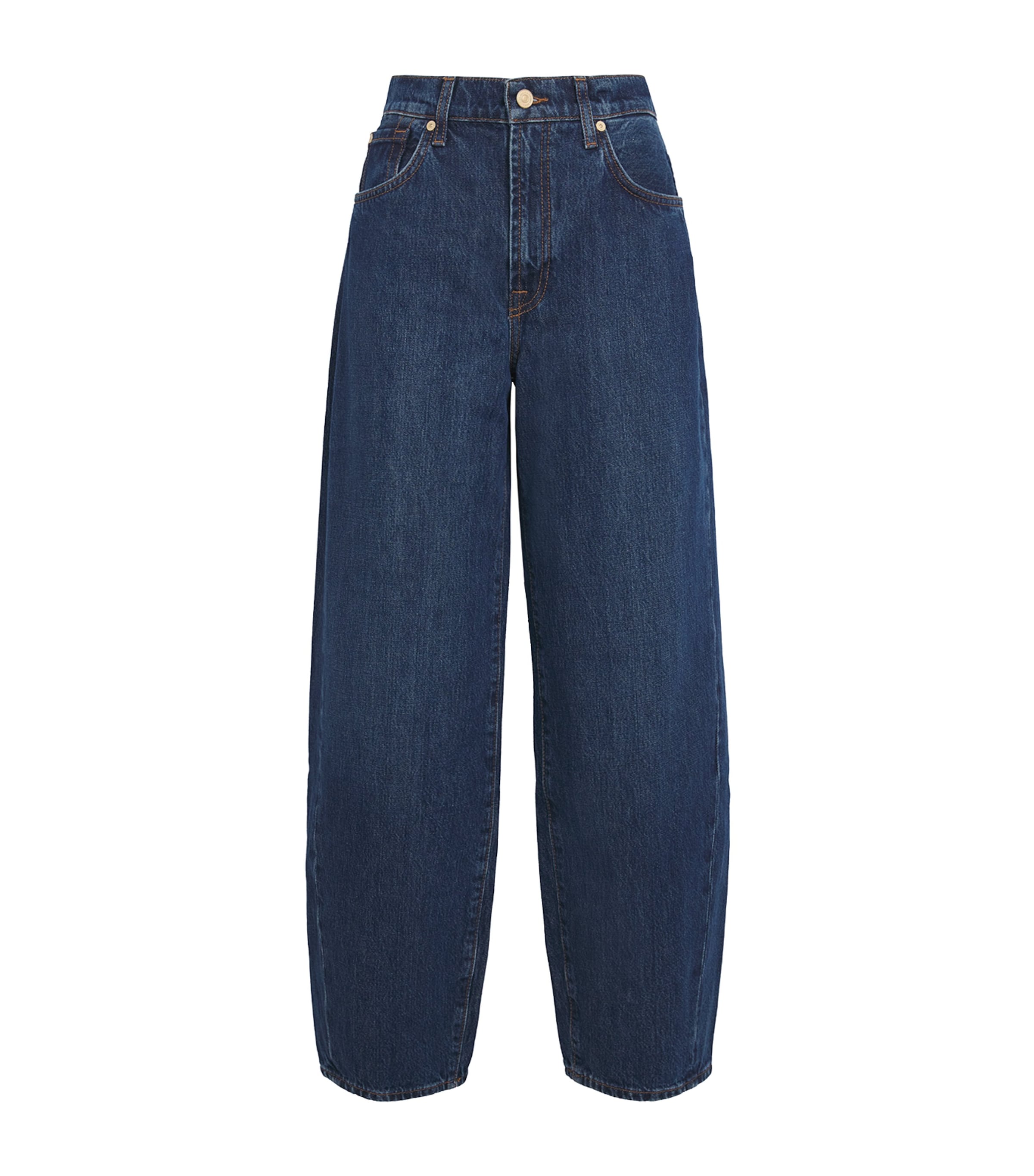 Alaïa Blue Side-Slit Round-Leg Jeans | Harrods US