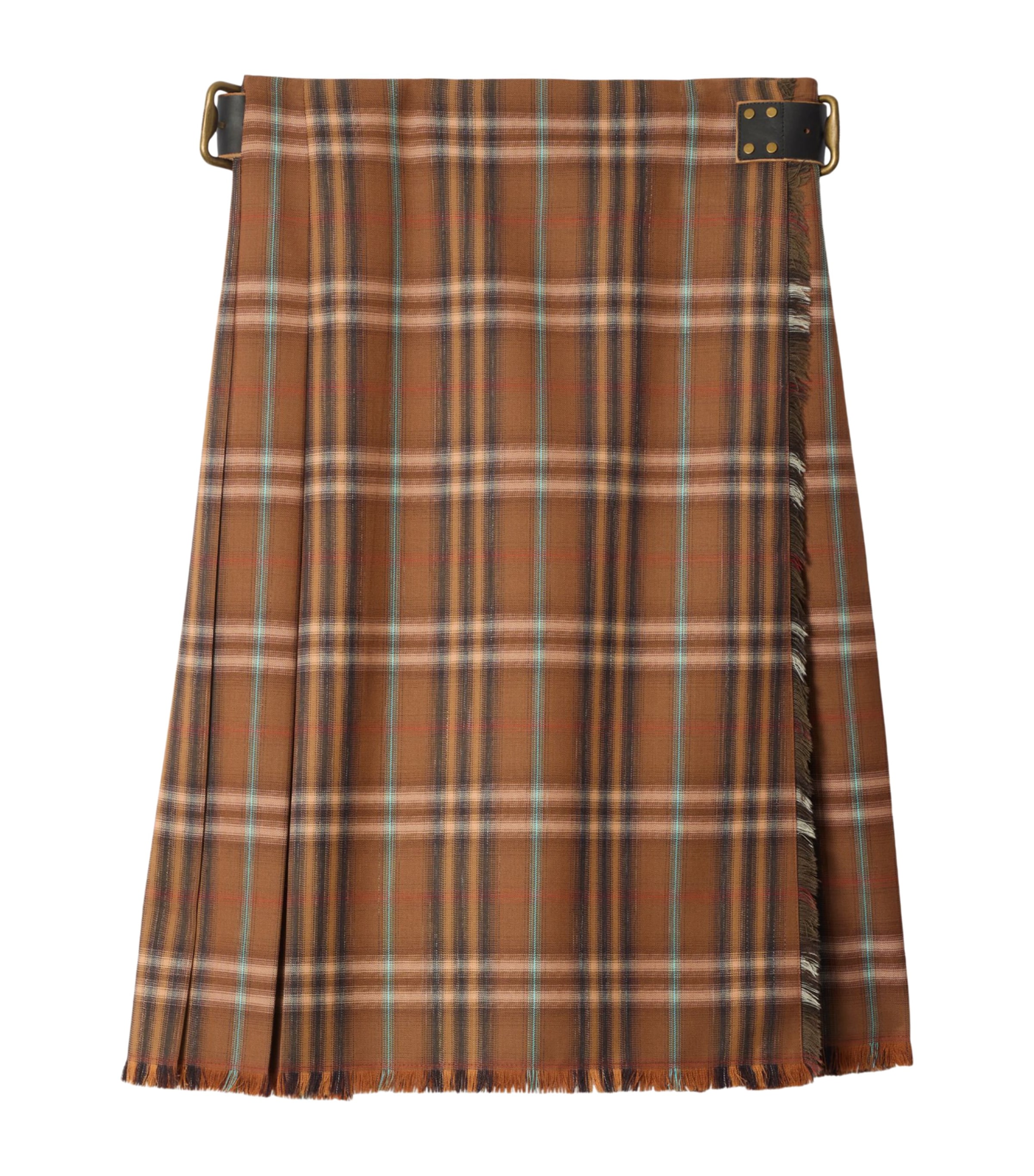 Wool Check Midi Kilt