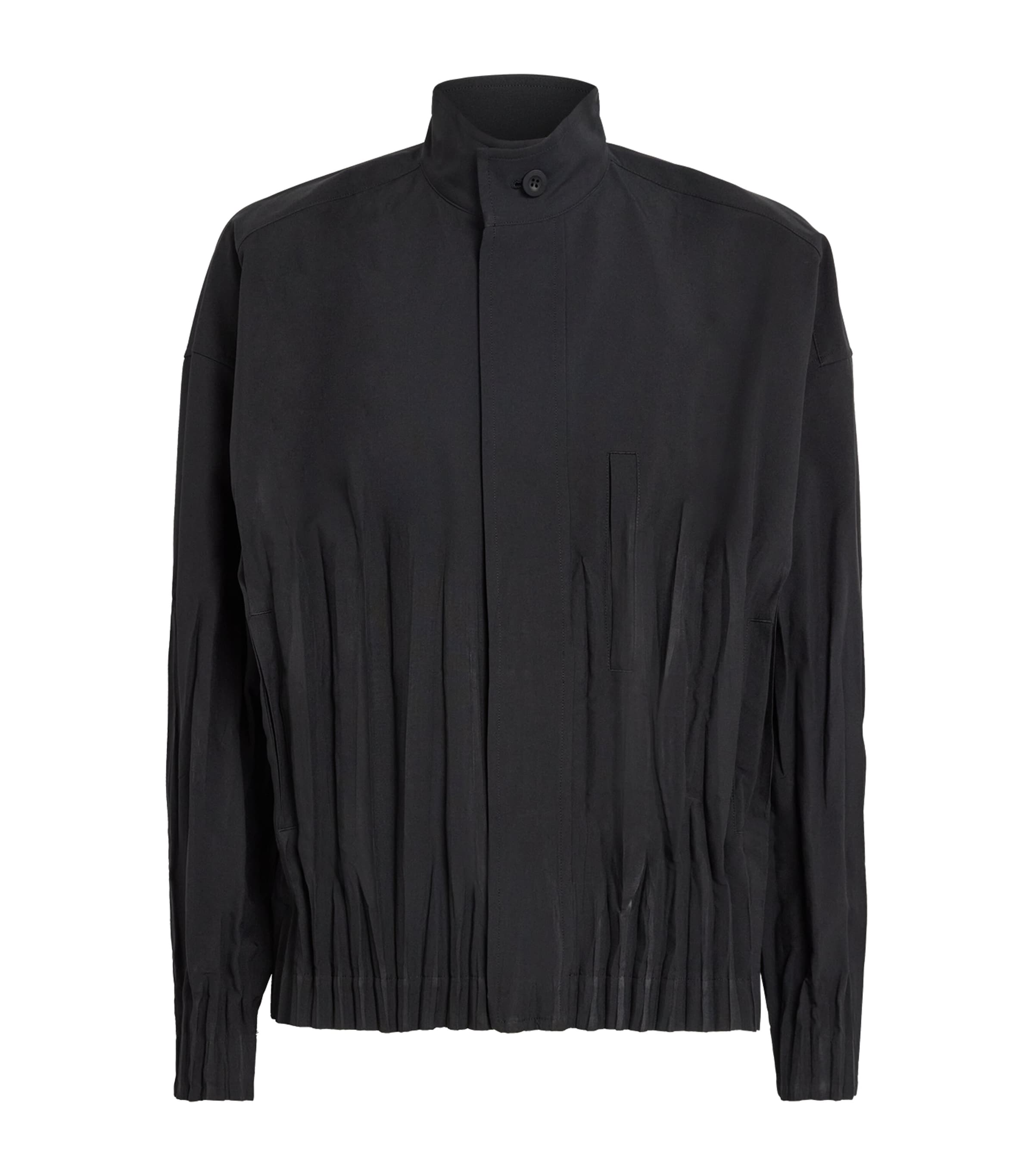 IM MEN Mens Gathered Waft Jacket Black