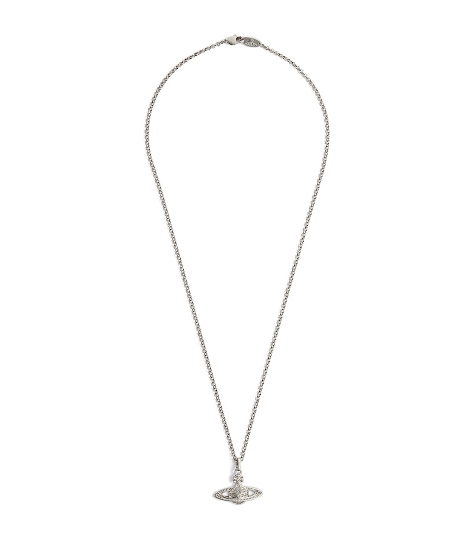 Vivienne Westwood Mini Bas Relief Orb Necklace Platnm/crystal