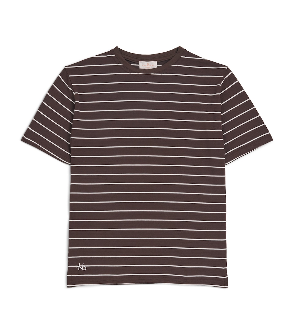 Homebody Kids Stripe Pyjama Top (4-16 Years) Coffee Bean Stripe