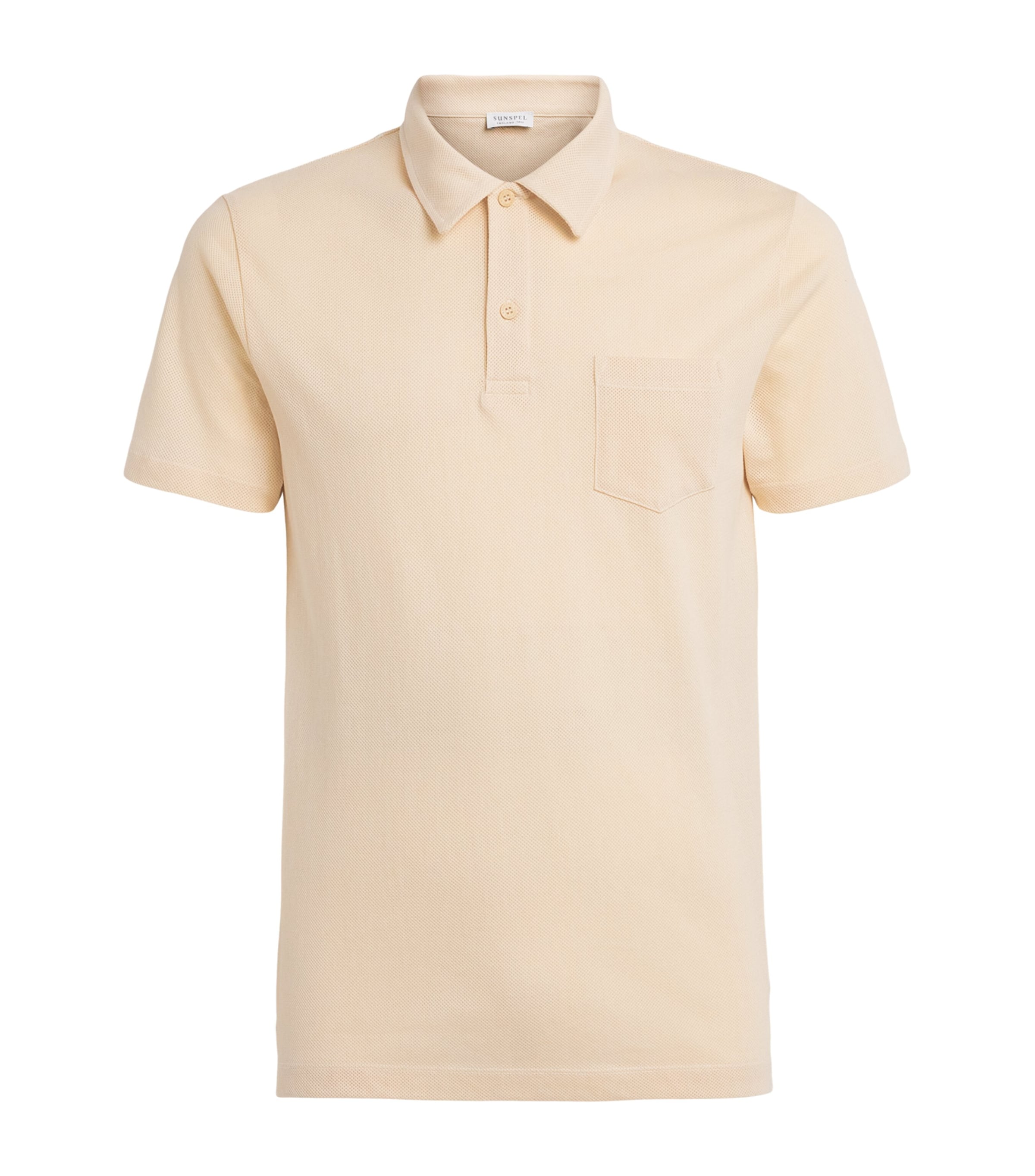 Sunspel Mens Supima Cotton Riviera Polo Shirt Nuab Undyed