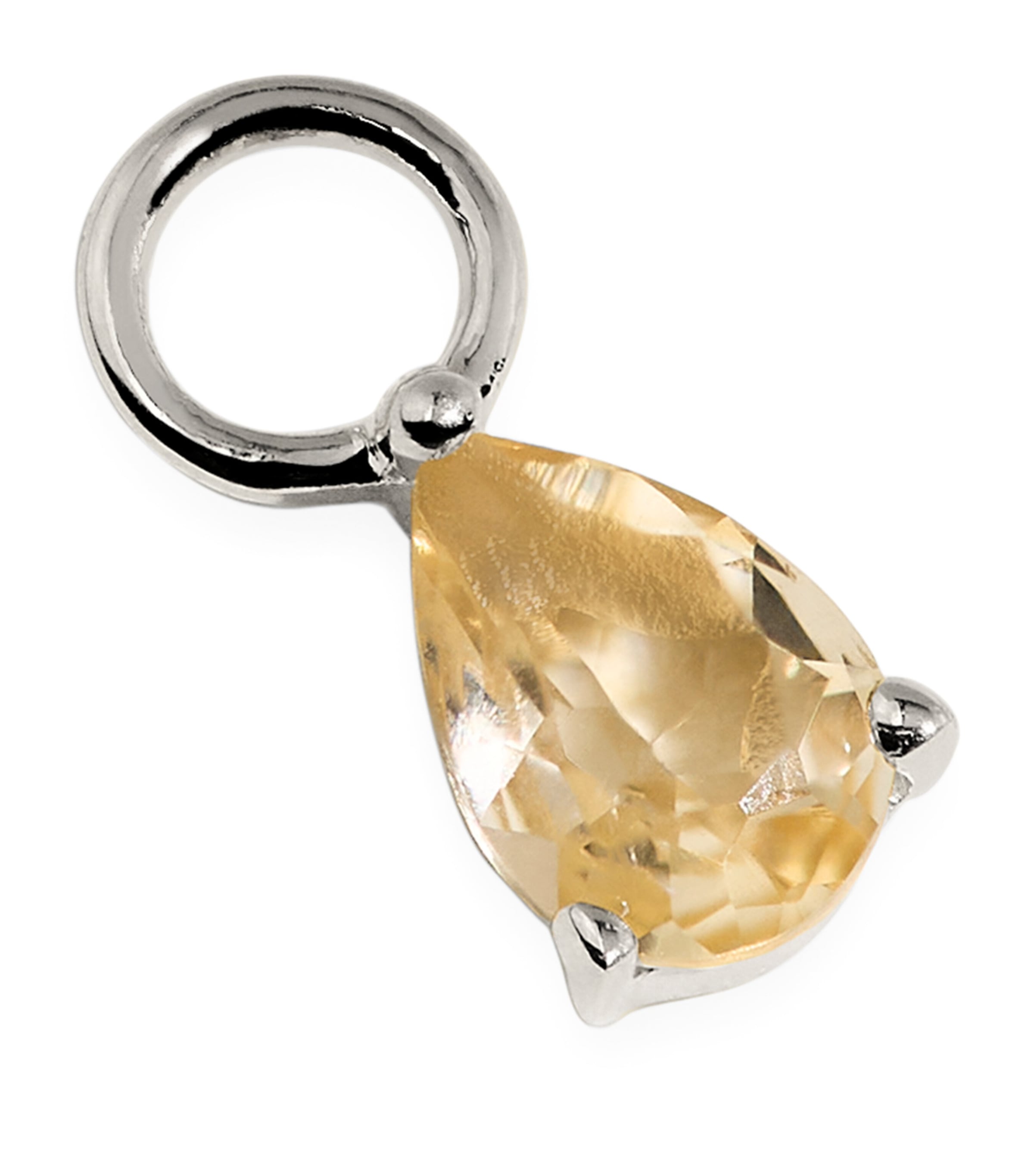 Astrid & Miyu White Gold and Citrine Birthstone Earring Charm White Gold