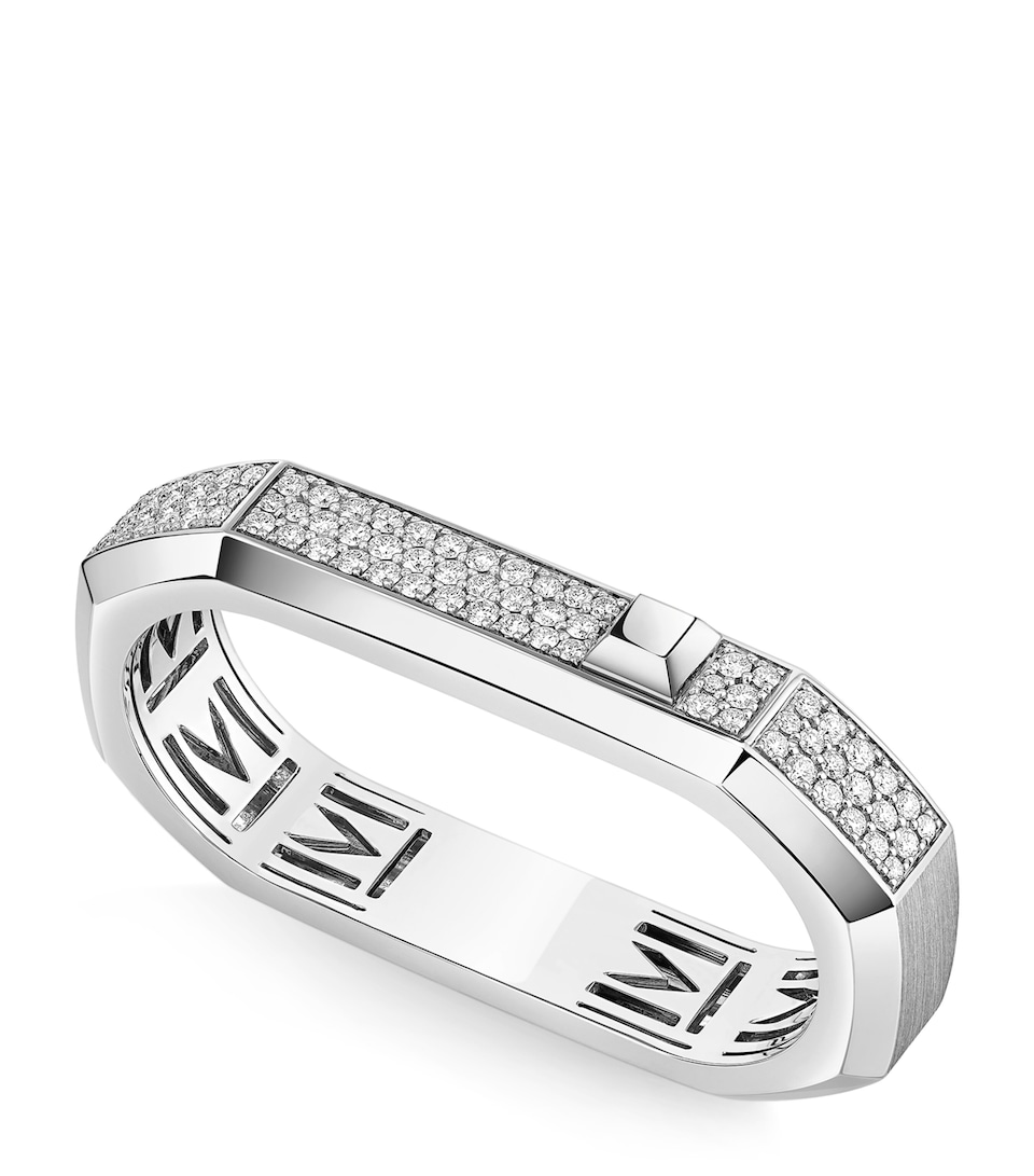 Messika Moderniste White Gold and Diamond 2-Finger Pavé Ring (0.80ct) White Gold