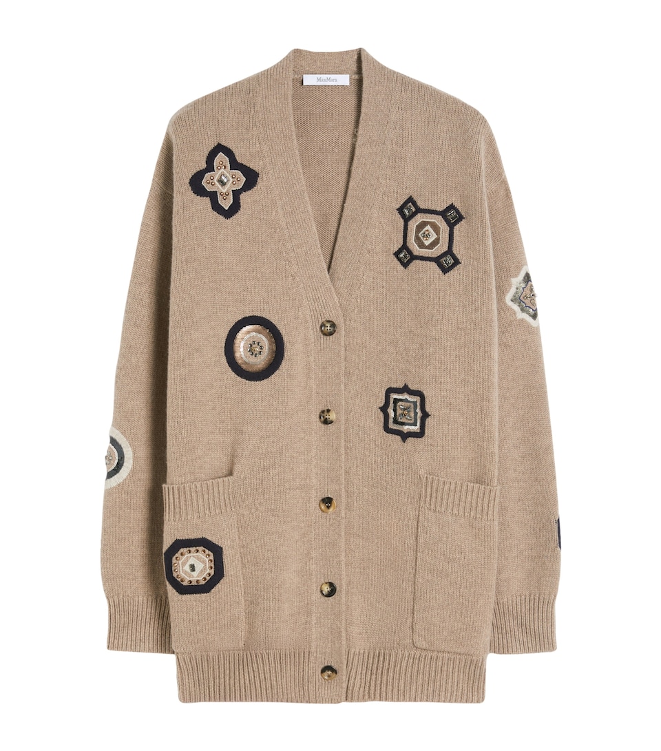 Wool-Cashmere Patch Cardigan