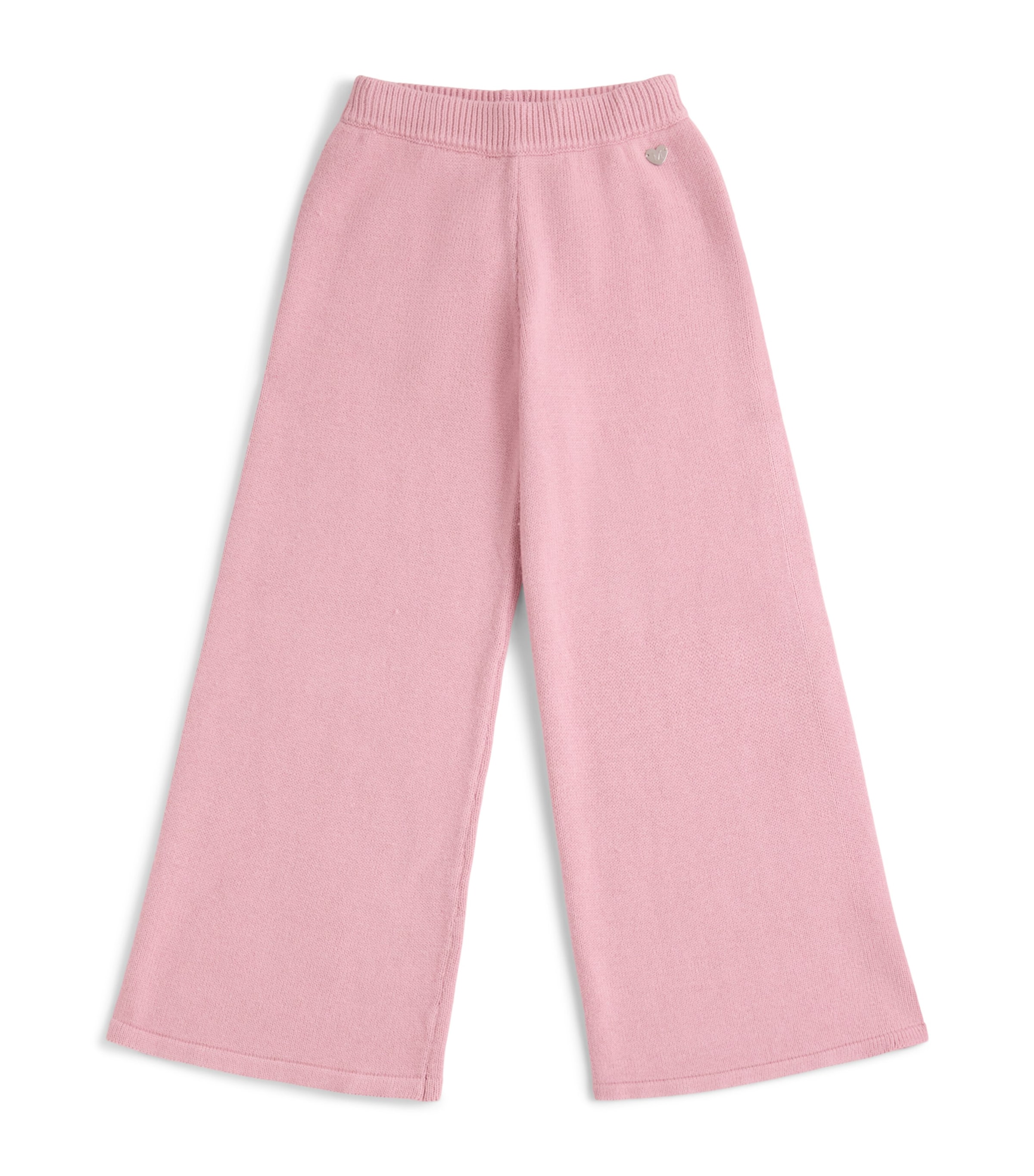 Monnalisa Cotton-Wool Wide-Leg Trousers (2-12 Years) Blush Rose