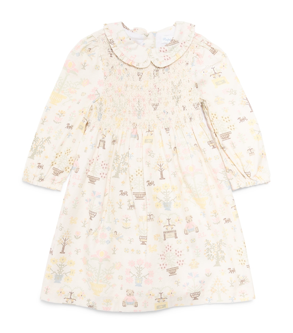 Ralph Lauren Kids Cotton Printed Dress and Bloomers Set (3-24 Months) Peti Point Bby Bear