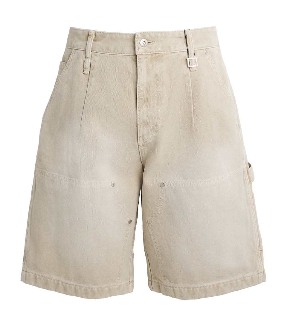 Wooyoungmi Mens Cotton Carpenter Shorts Beige