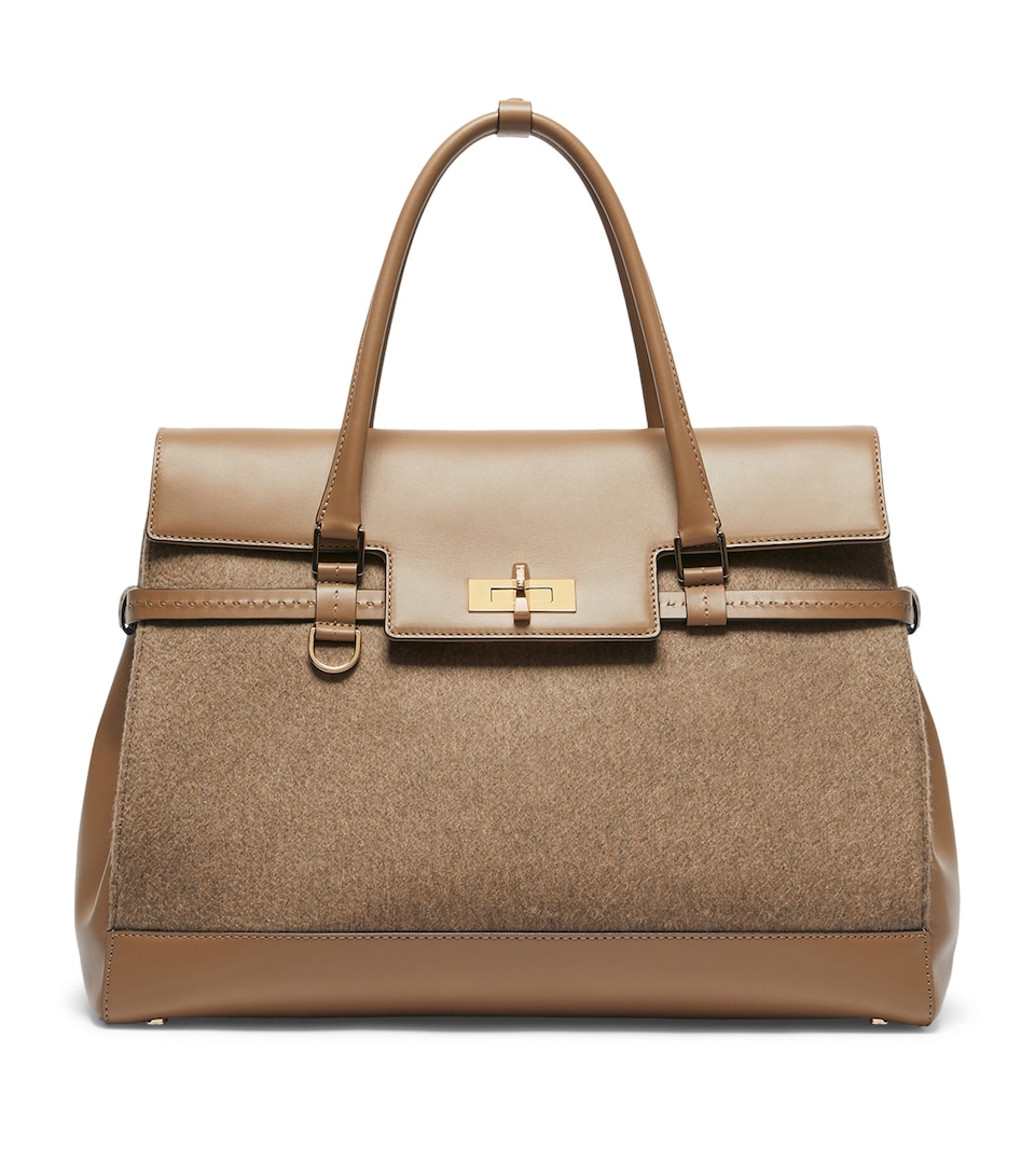 Large Cashmere Margaux Top-Handle Bag