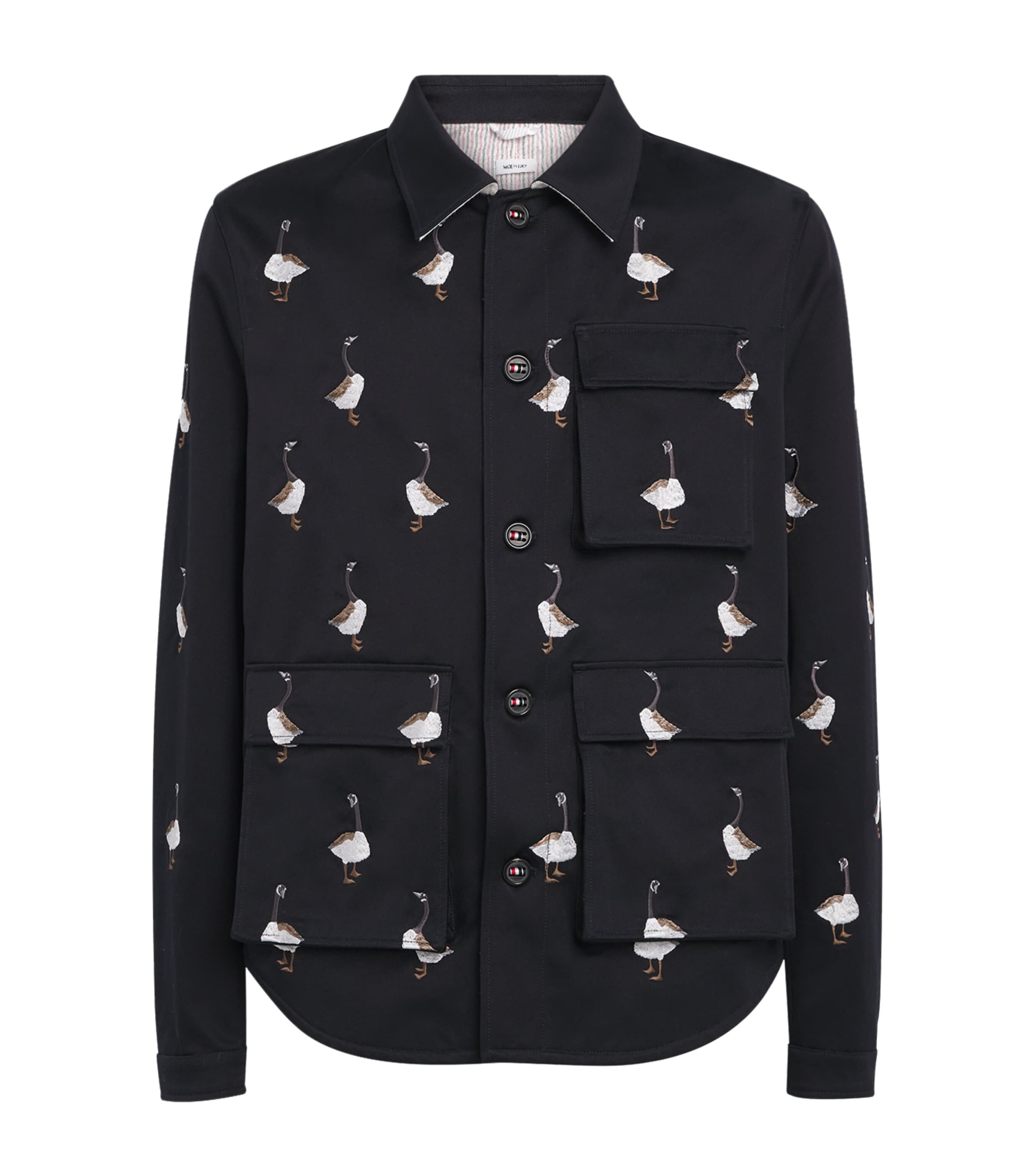 Thom Browne Mens Cotton Utility Patch Pocket Jacket Navy