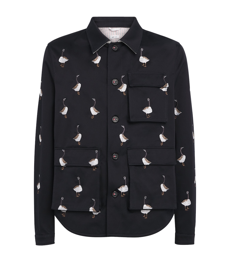 Thom Browne Mens Cotton Utility Patch Pocket Jacket Navy