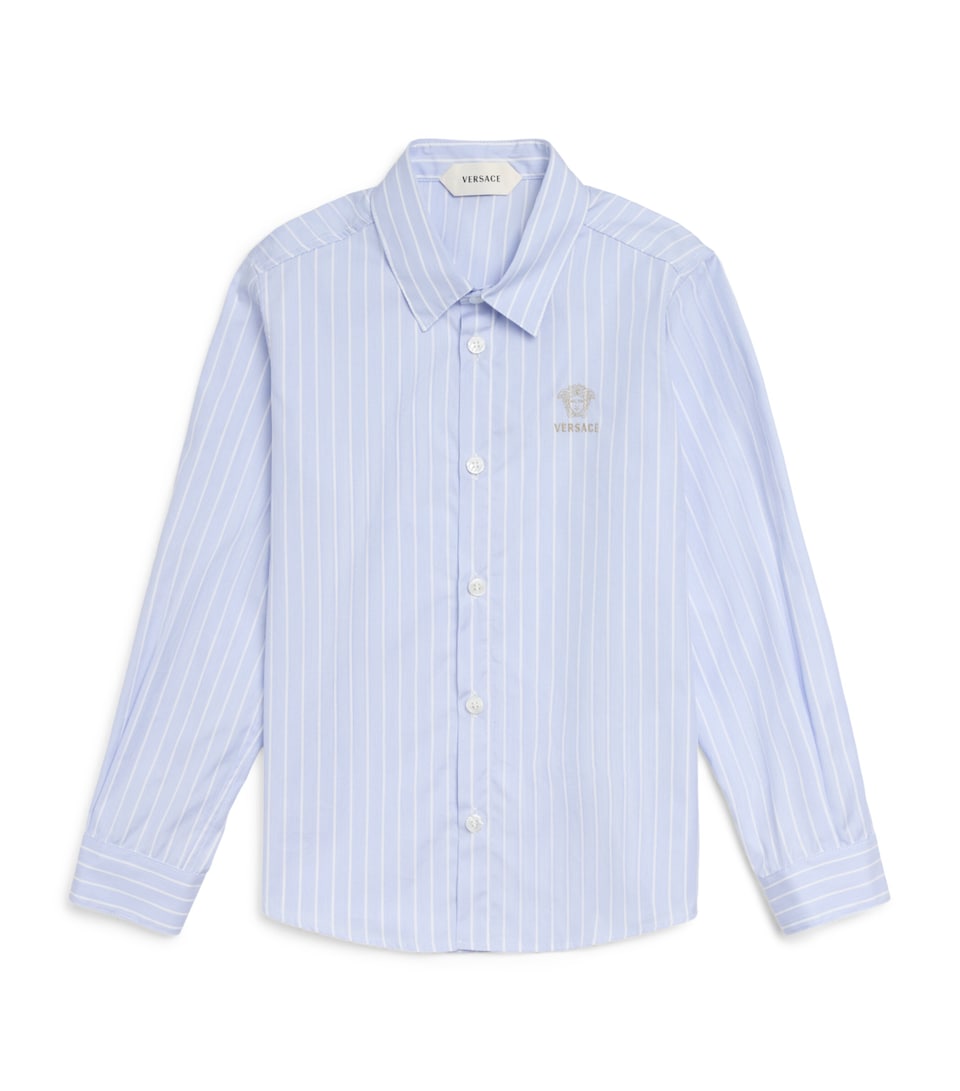 Versace Kids Cotton Stripe Medusa Shirt (4-14 Years)