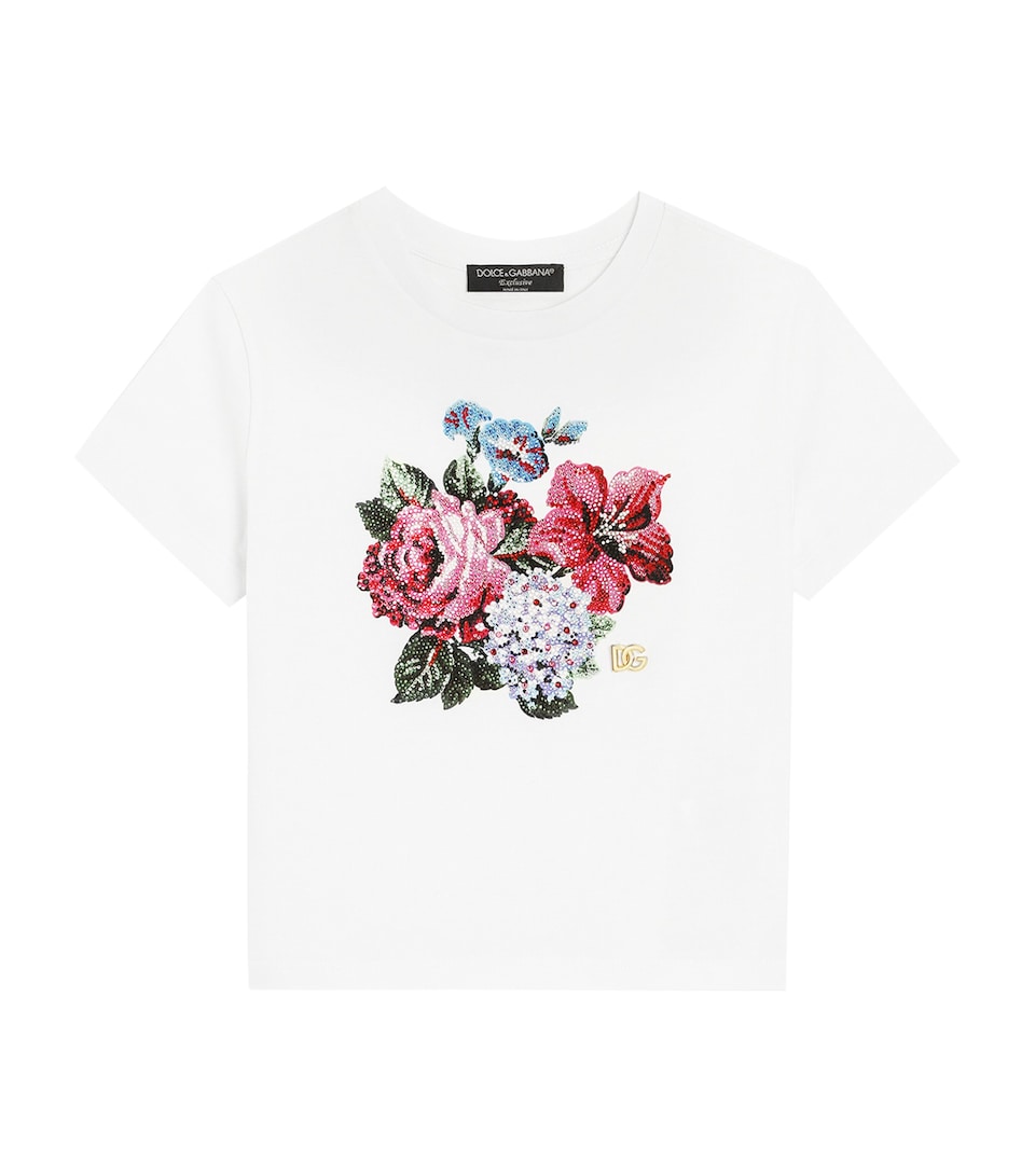 Cotton Embellished Floral T-Shirt (8-12+ Years)