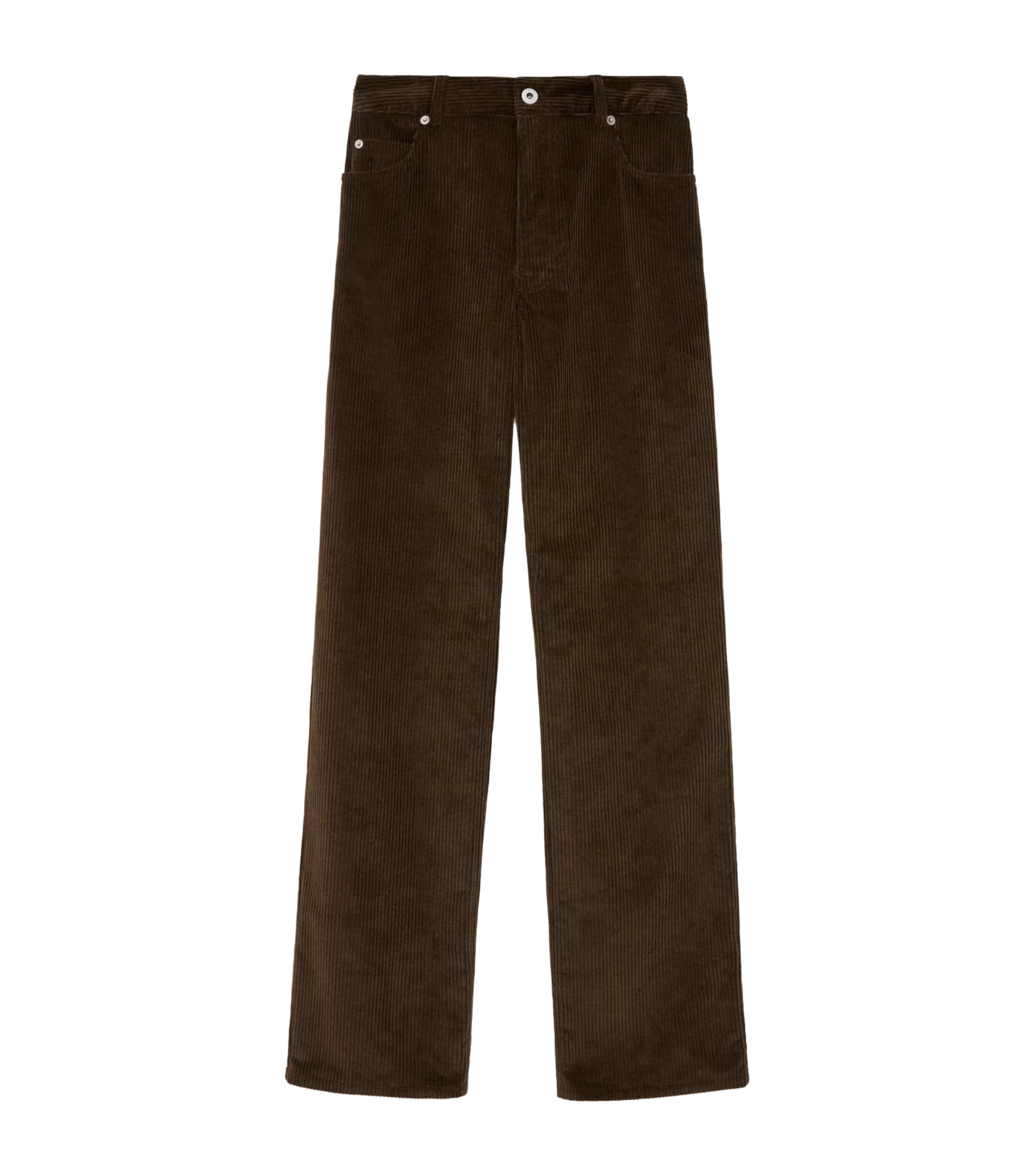 LOEWE Womens Corduroy Straight-Leg Trousers Brown