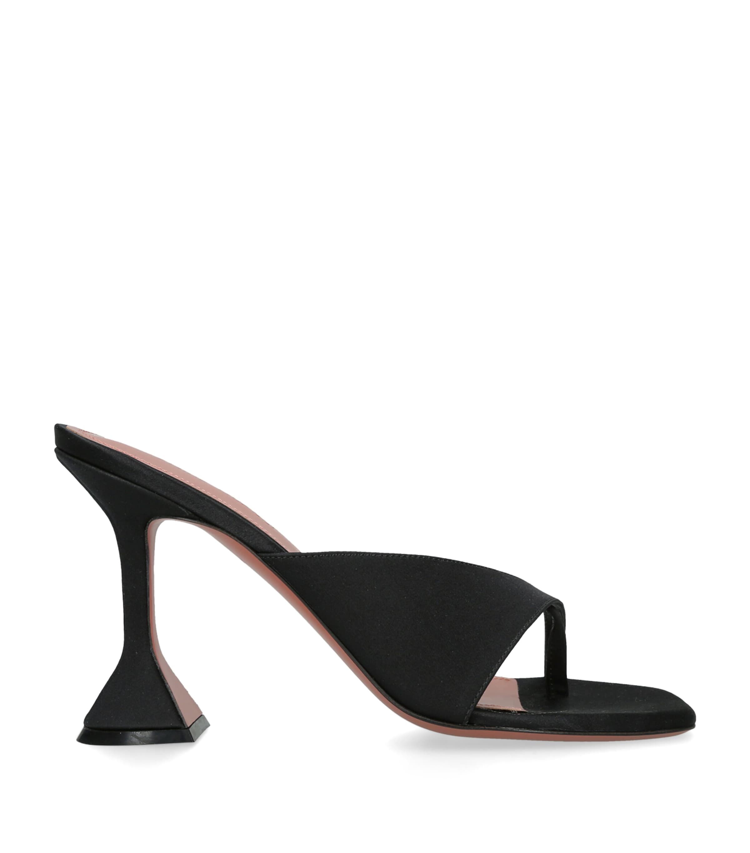 Amina Muaddi Satin Shiona Mules 95 Black