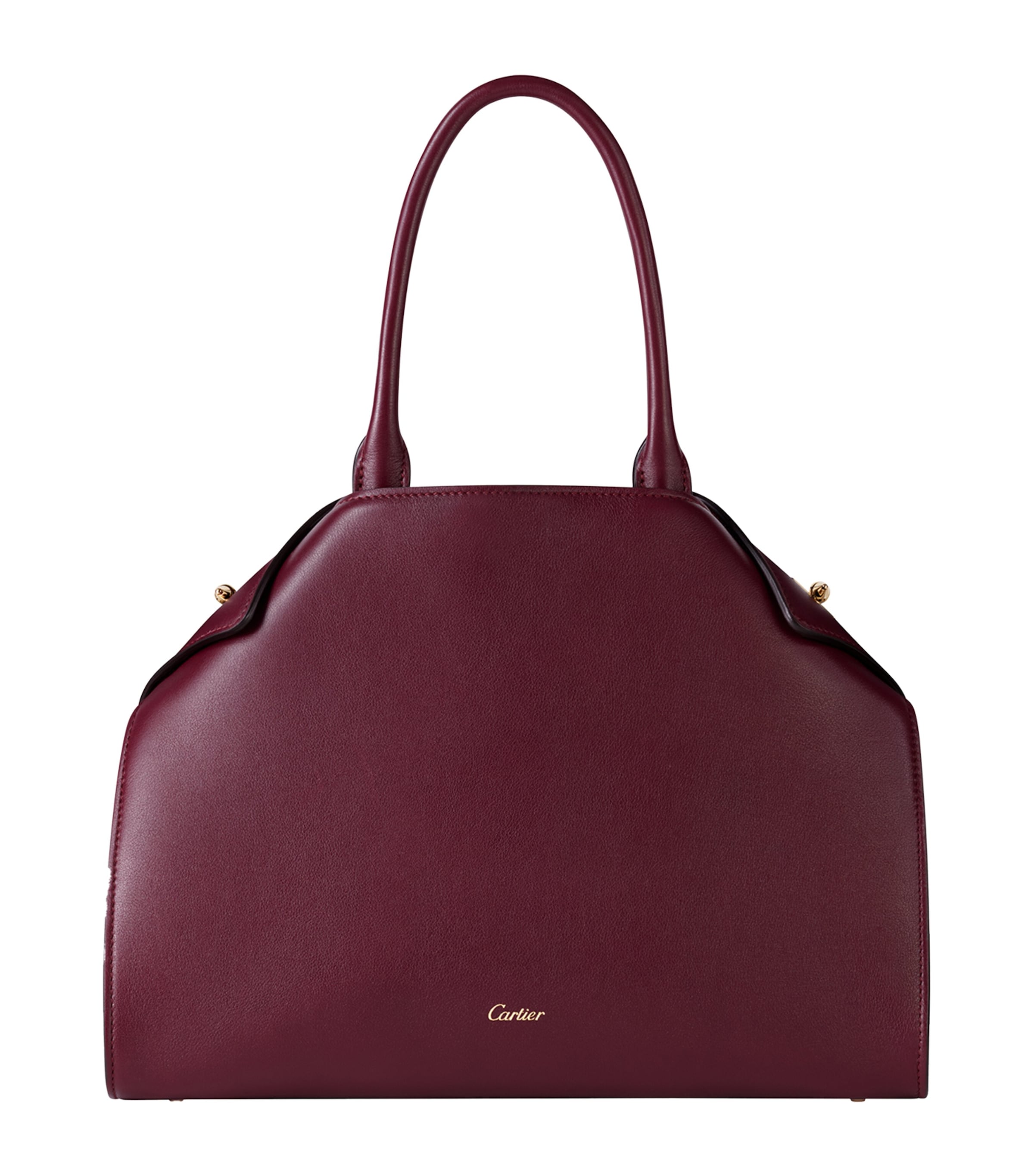 Cartier Small Leather Clash Tote Bag Burgundy
